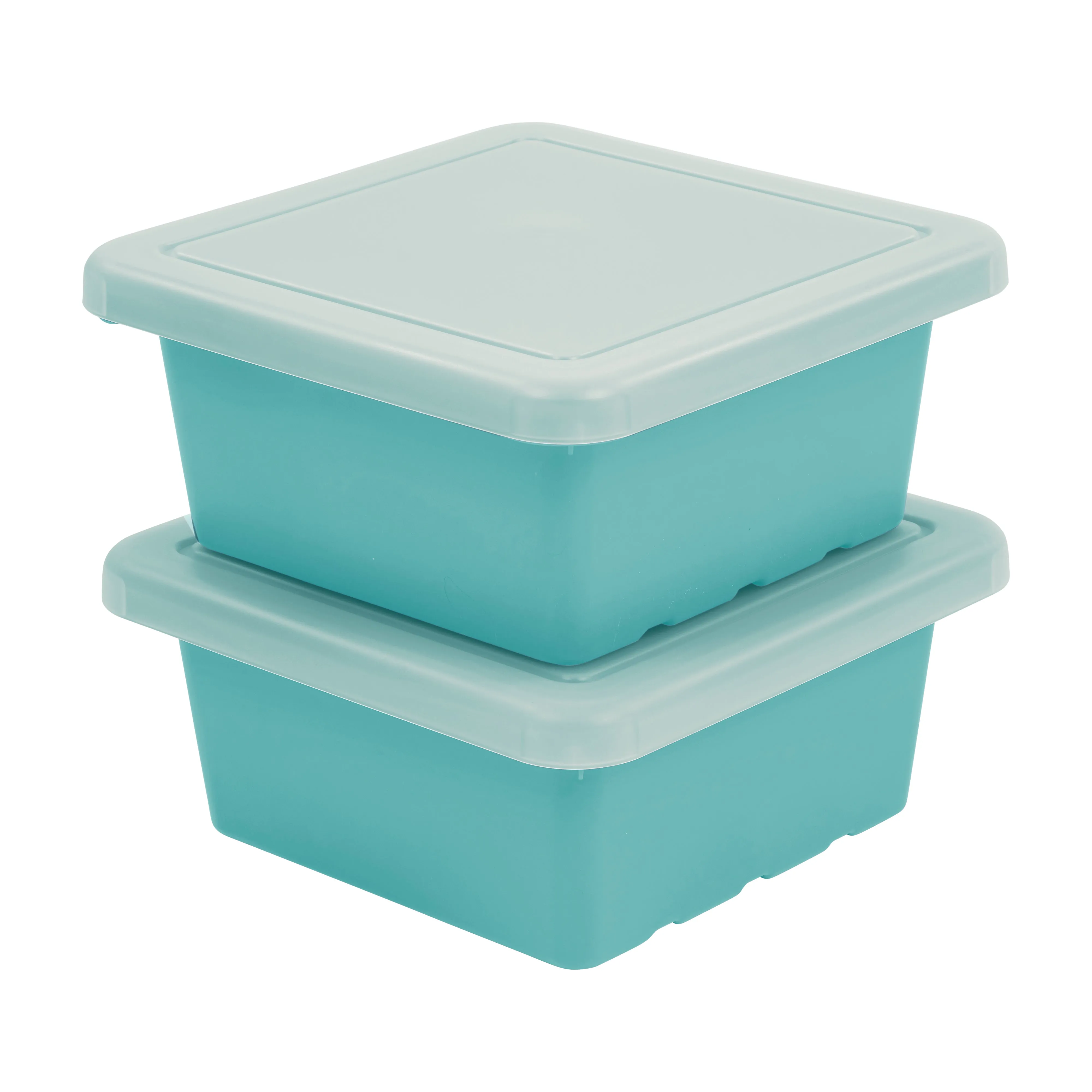 Square Bin with Lid, Storage Containers, 2-Pack