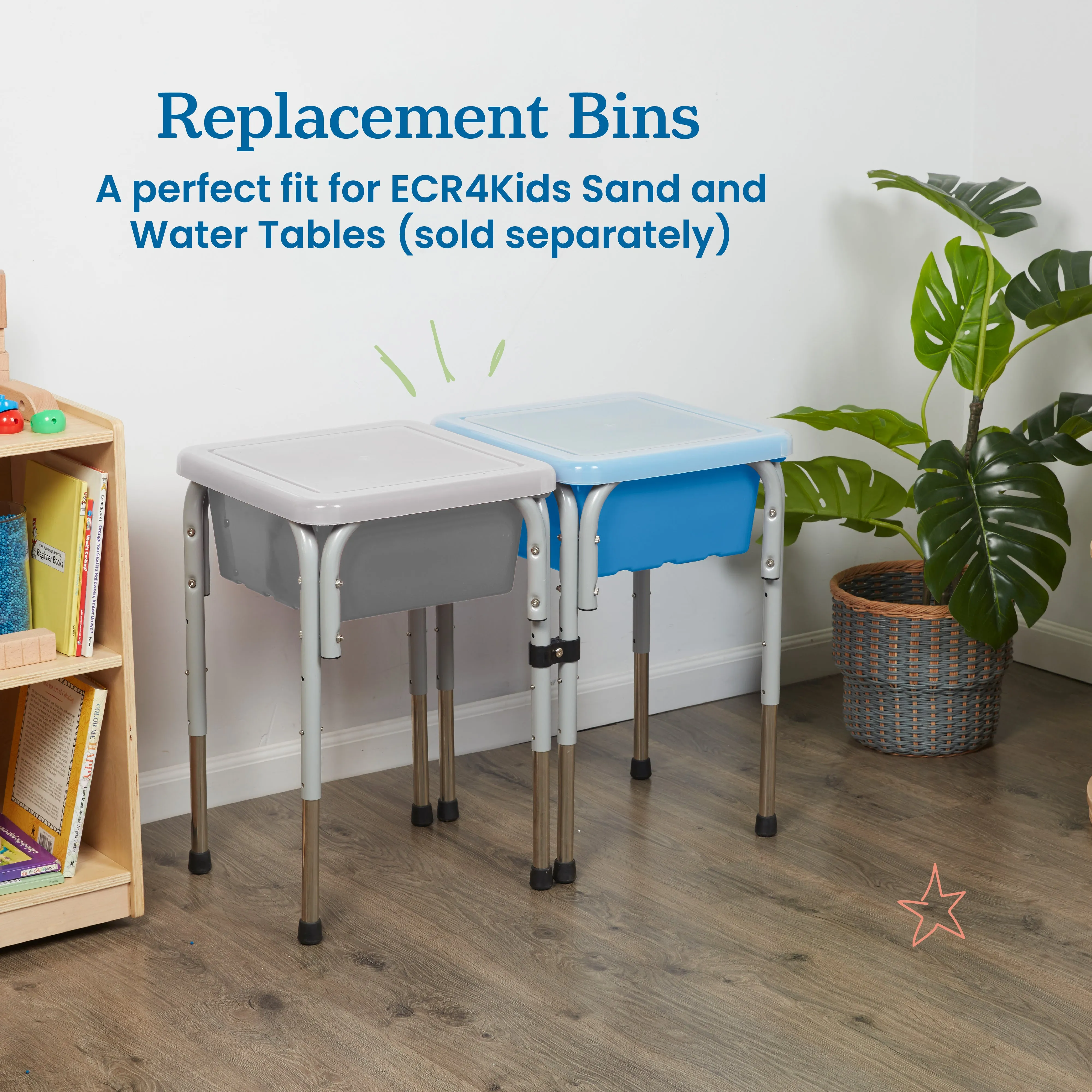 Square Bin with Lid, Storage Containers, 2-Pack
