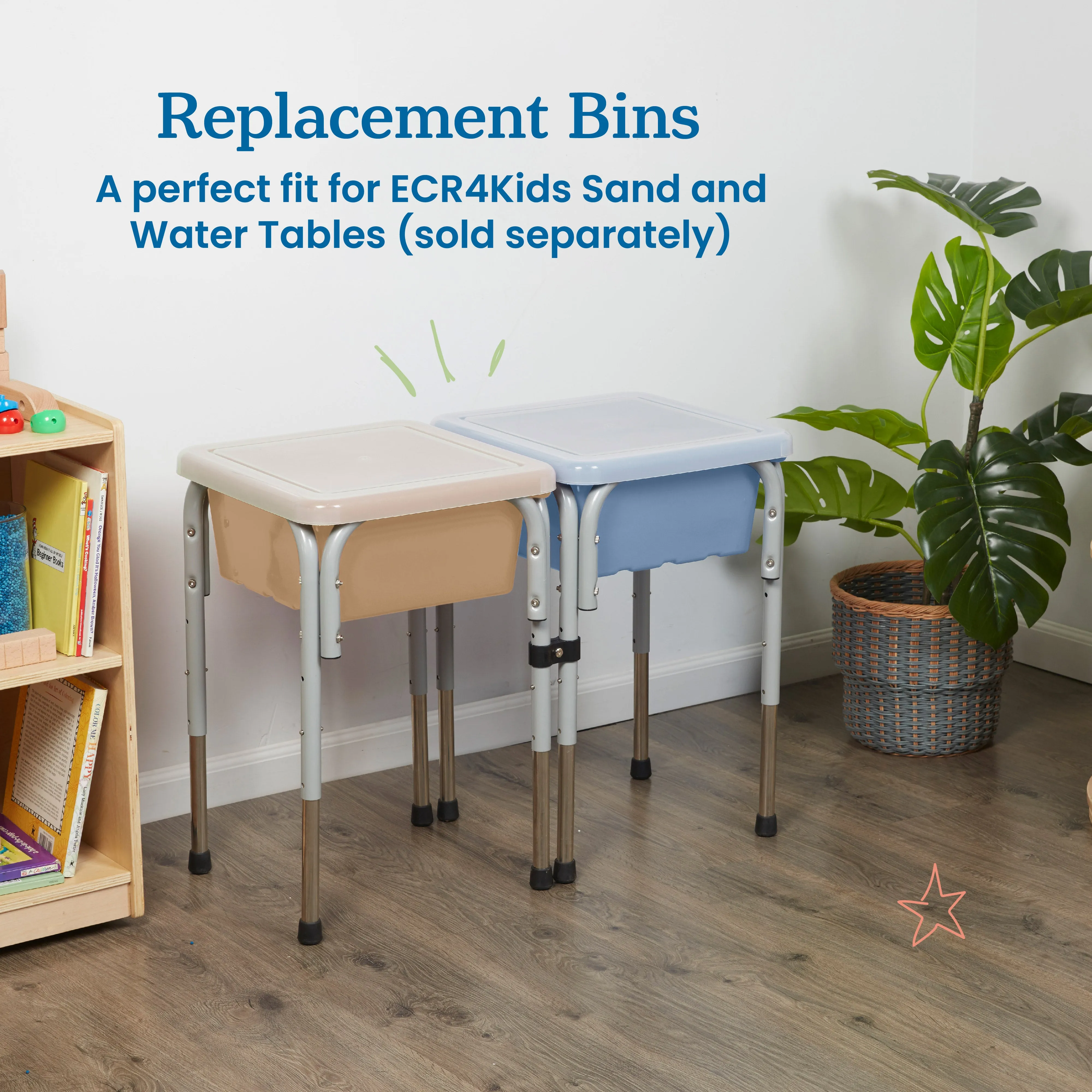 Square Bin with Lid, Storage Containers, 2-Pack