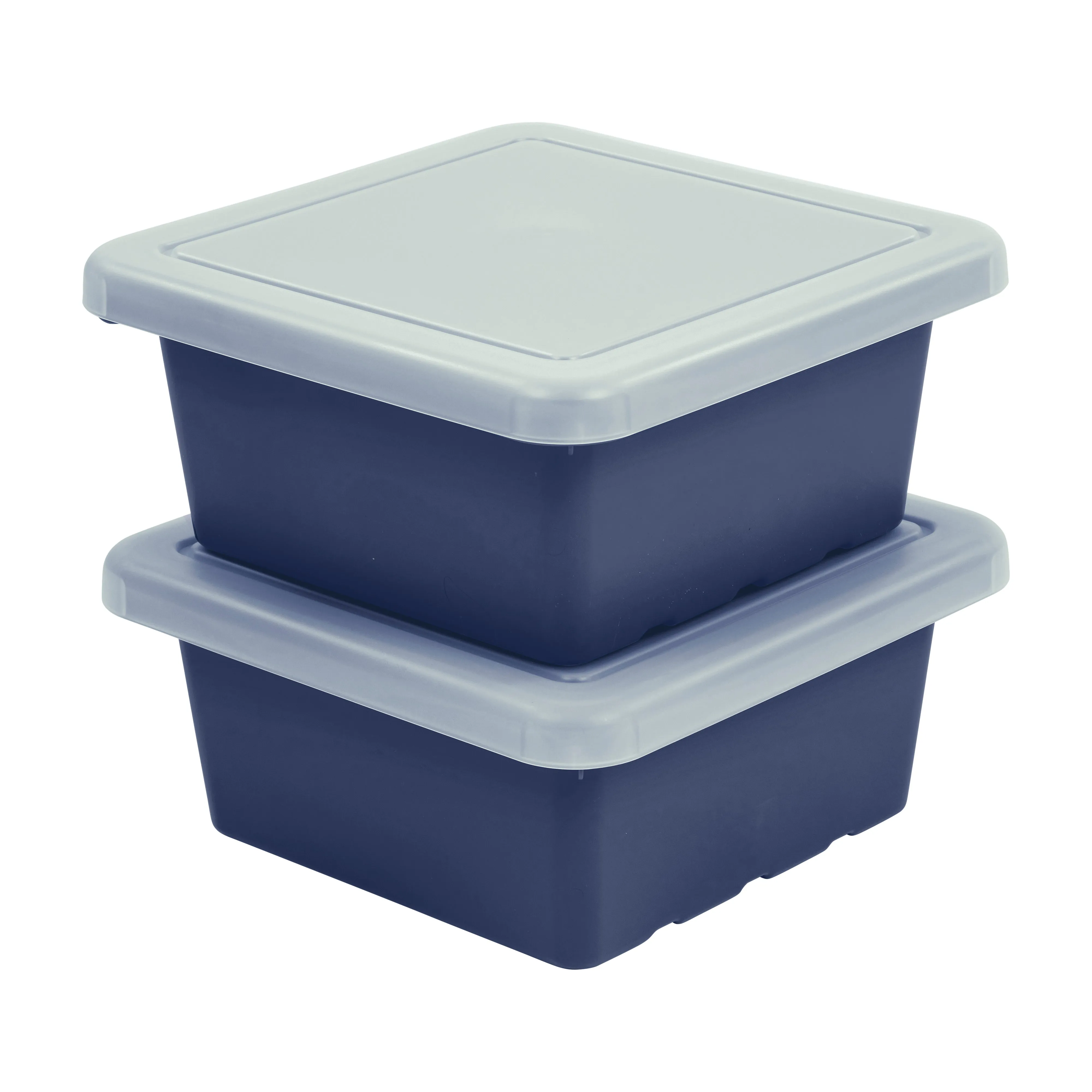Square Bin with Lid, Storage Containers, 2-Pack