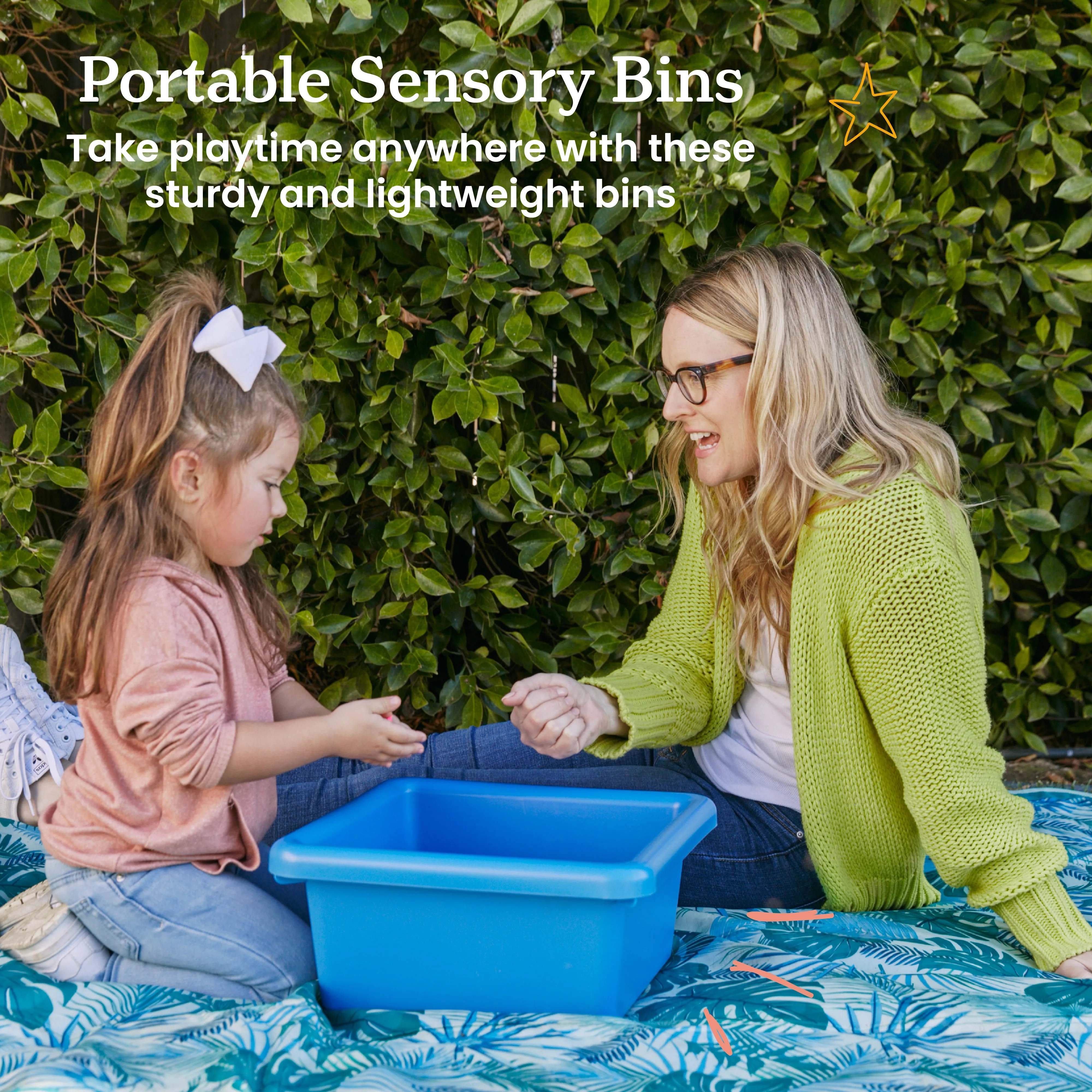 Square Bin with Lid, Storage Containers, 2-Pack