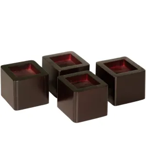 Stacking Wood Bed Risers - Espresso