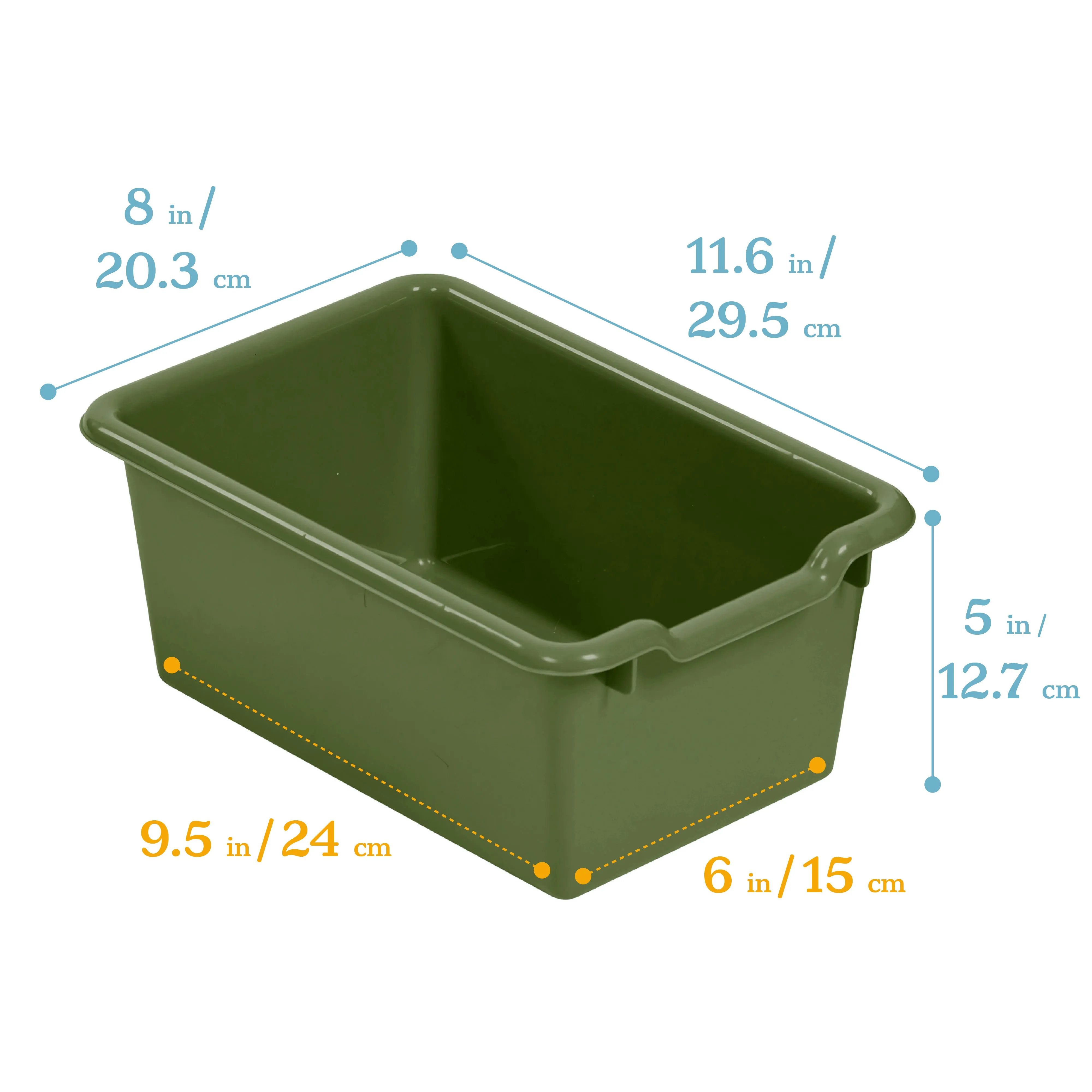Streamline 10 Cubby Tray Cabinet with Scoop Front Storage Bins, 2x5, Natural, Classroom Furniture