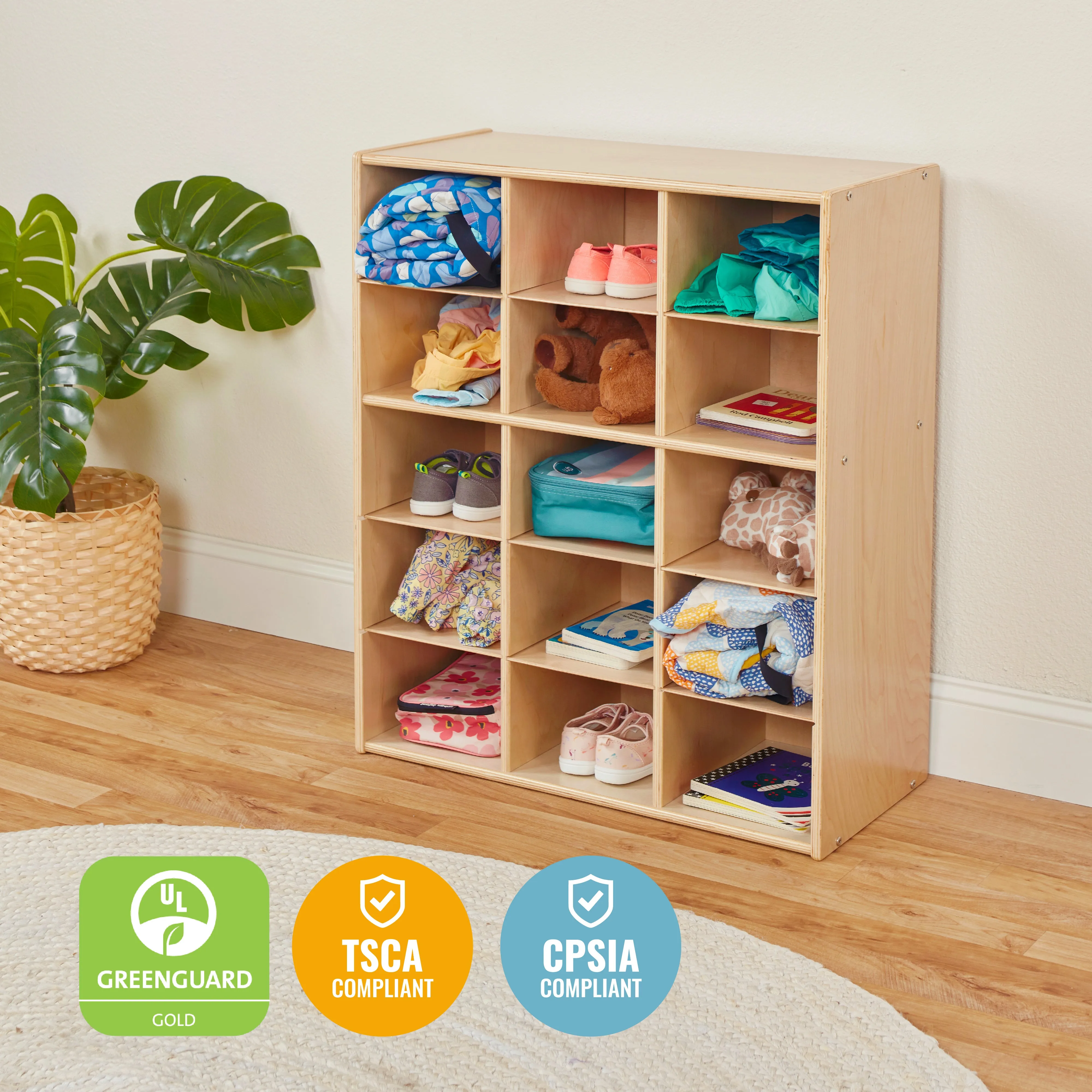 Streamline 15 Cubby Tray Storage Cabinet, 5x3, Classroom Furniture