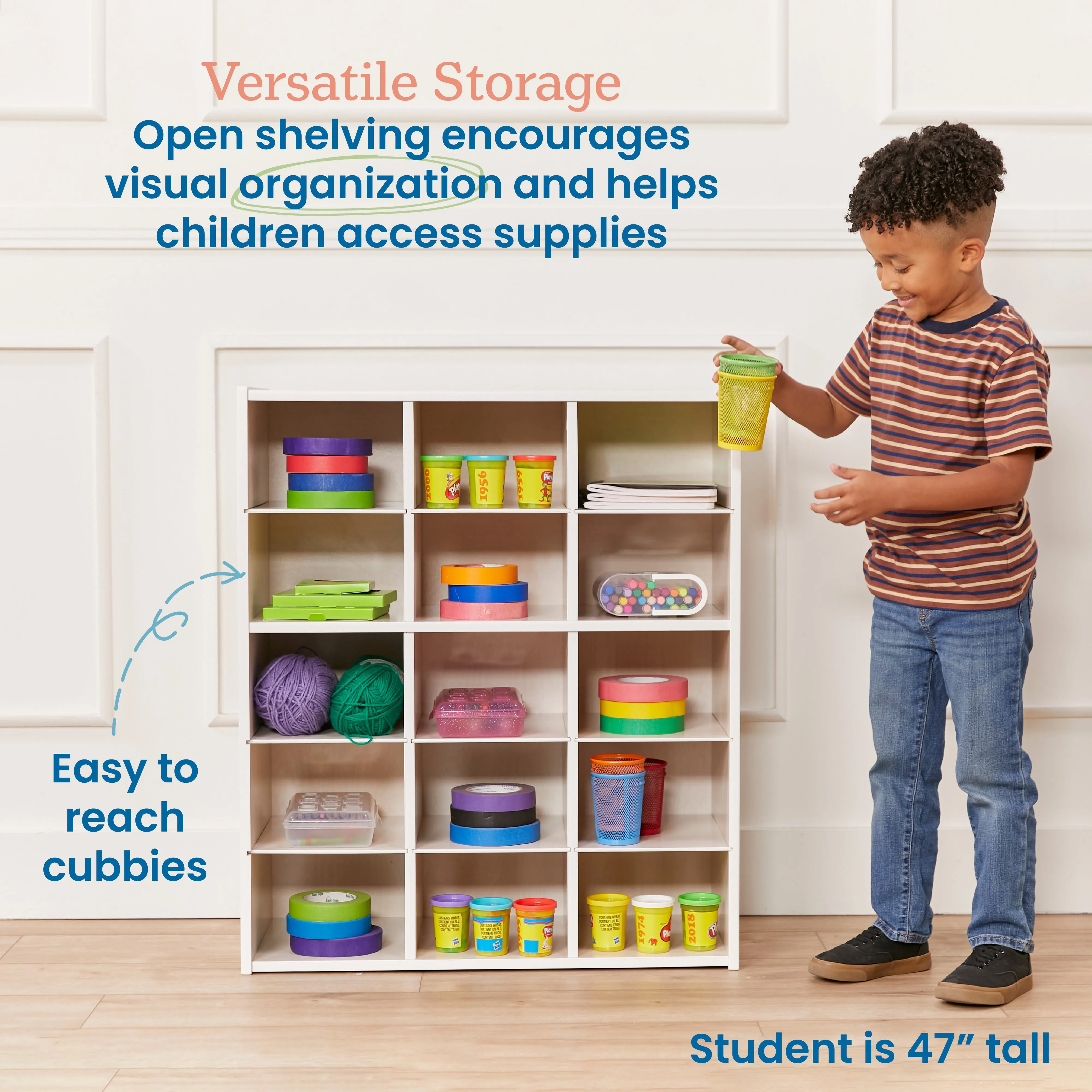 Streamline 15 Cubby Tray Storage Cabinet, 5x3, Classroom Furniture