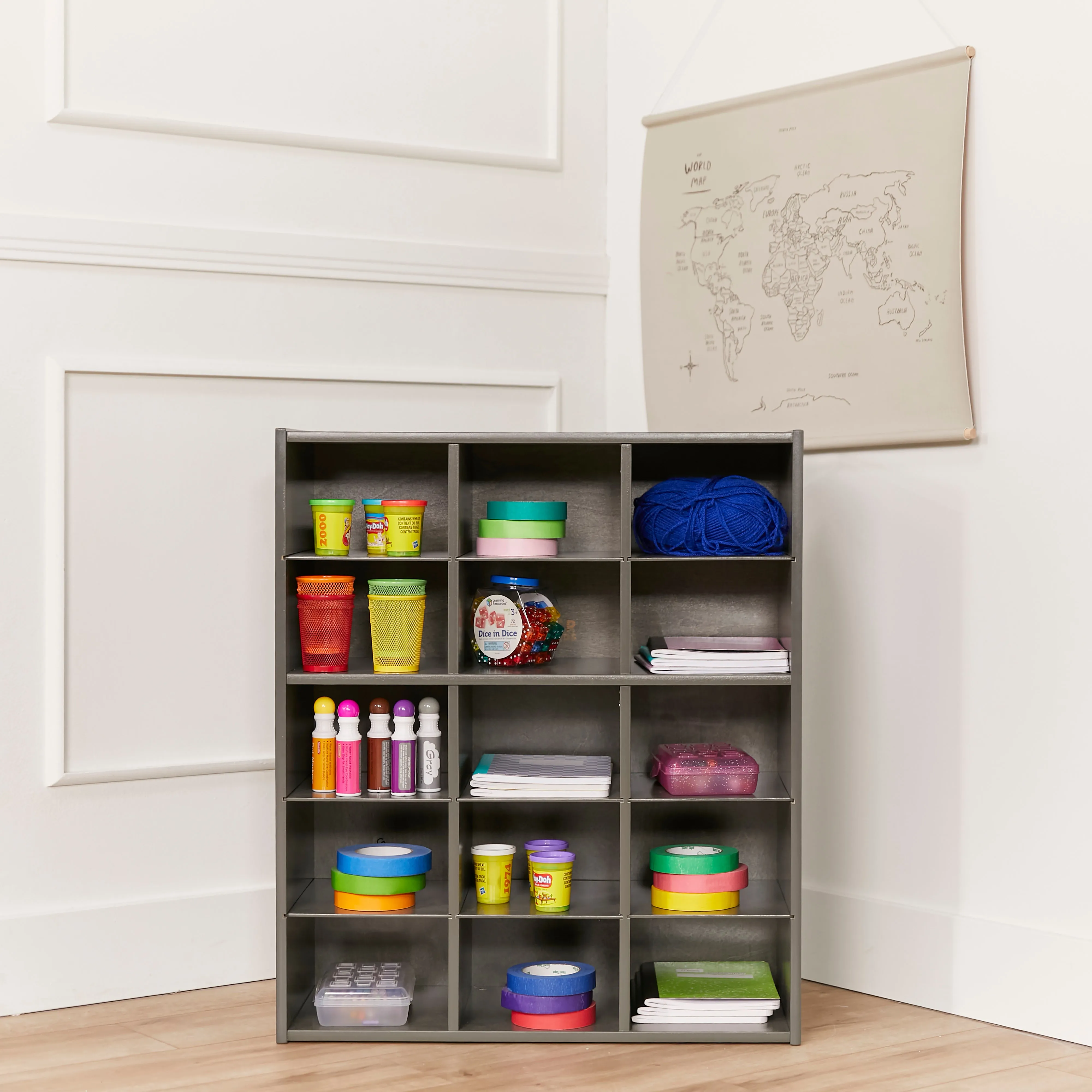 Streamline 15 Cubby Tray Storage Cabinet, 5x3, Classroom Furniture