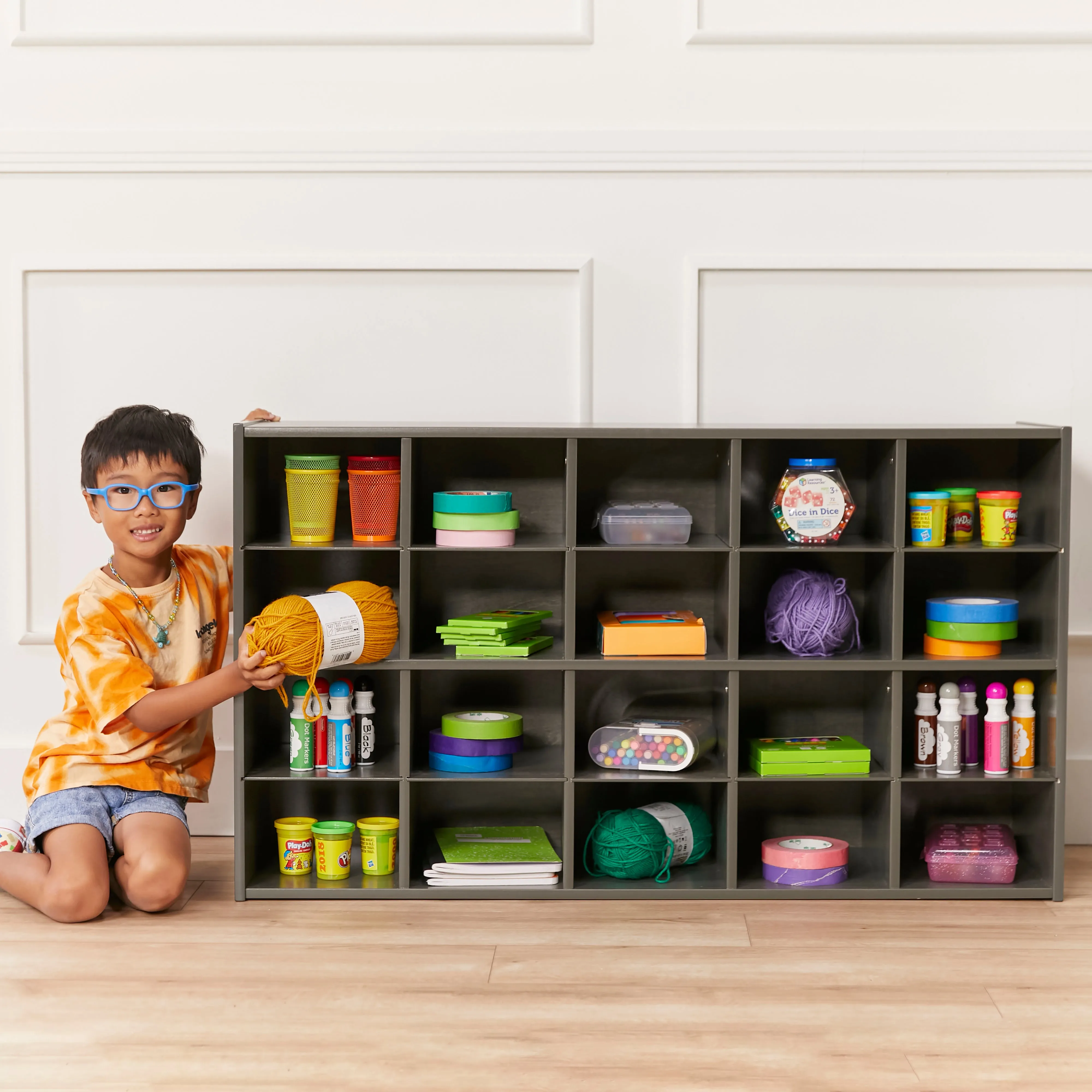 Streamline 20 Cubby Tray Storage Cabinet, 4x5