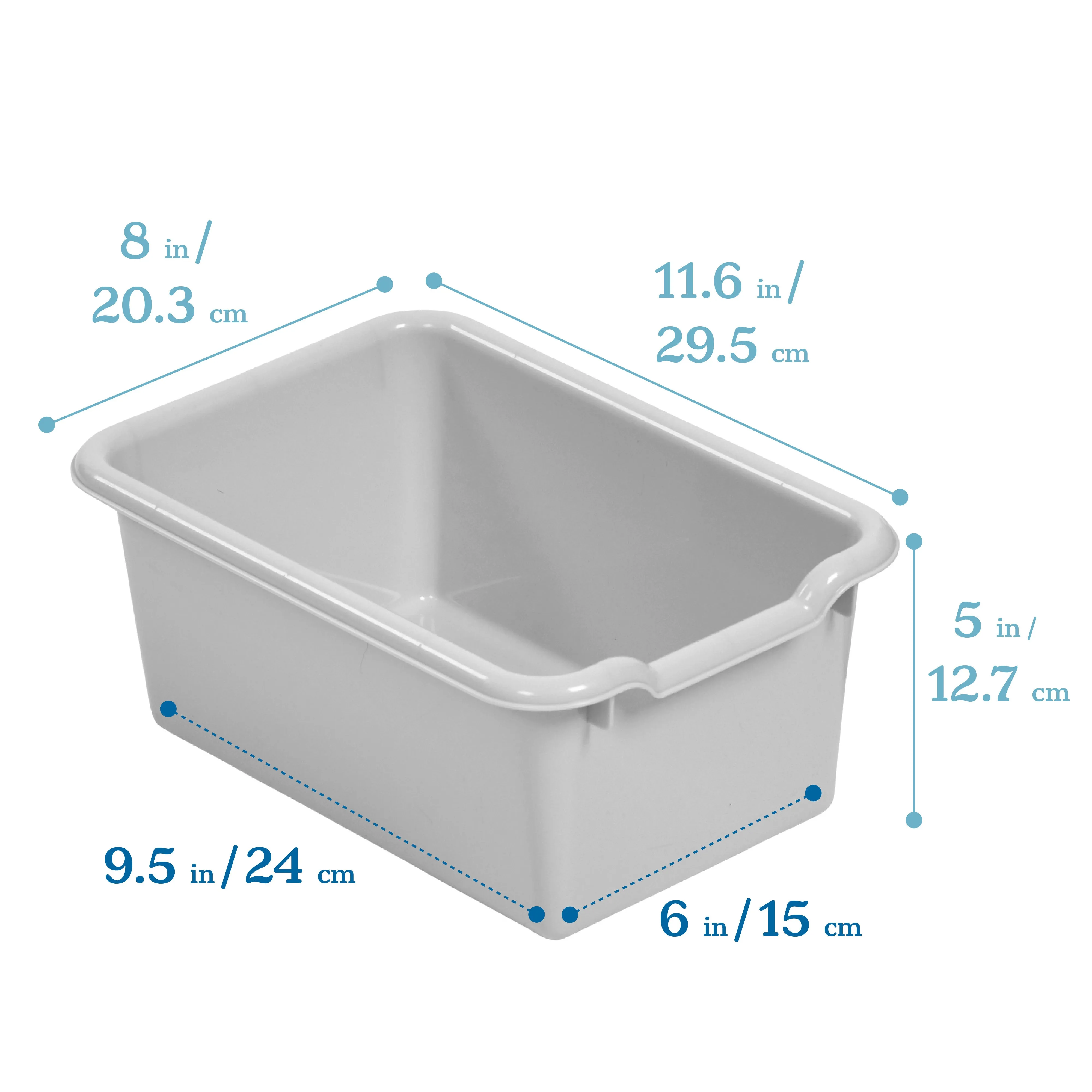 Streamline 20 Cubby Tray Storage Cabinet with Scoop Front Storage Bins, 4x5, Grey Wash