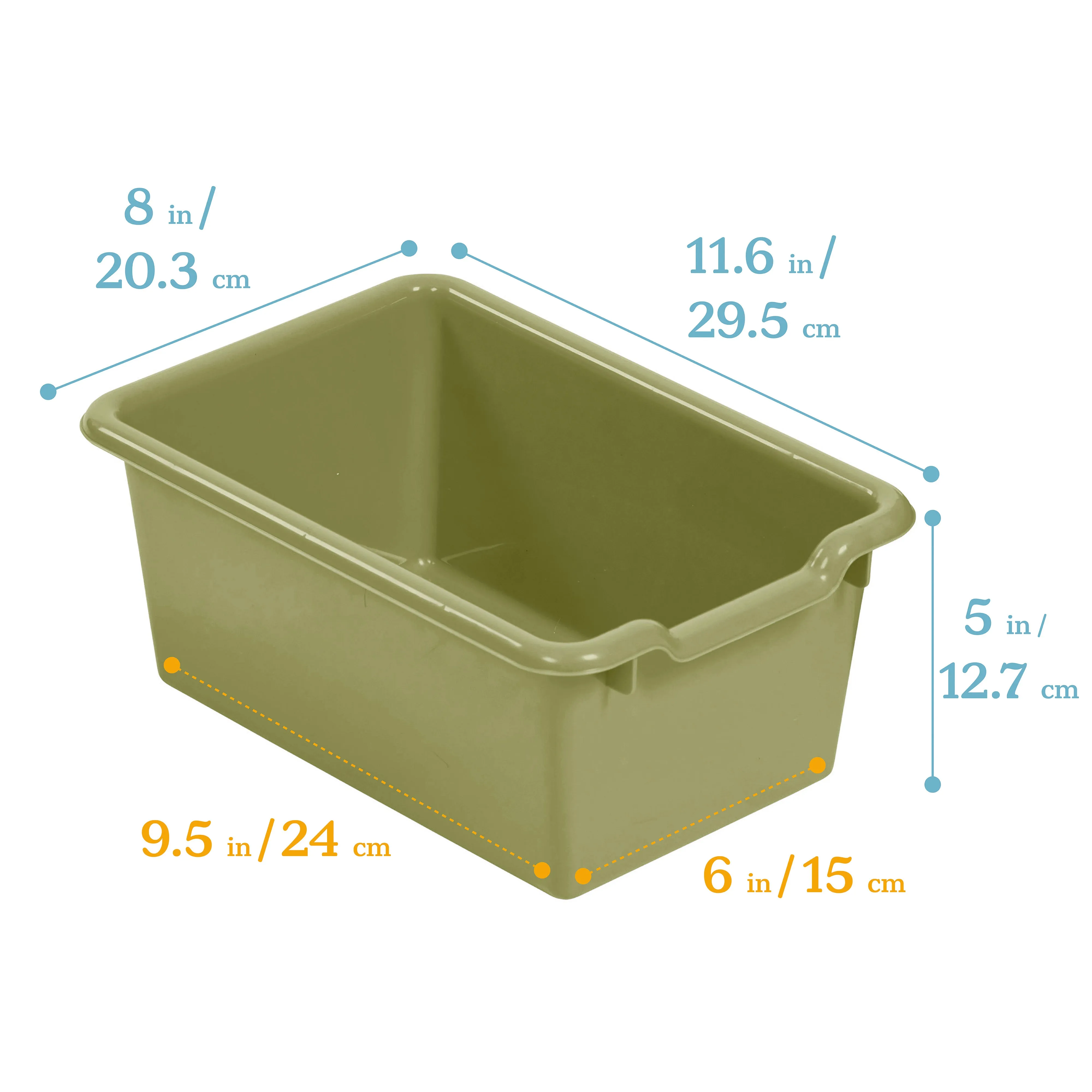 Streamline 25 Cubby Tray Cabinet with Scoop Front Storage Bins, 5x5, White Wash, Classroom Furniture