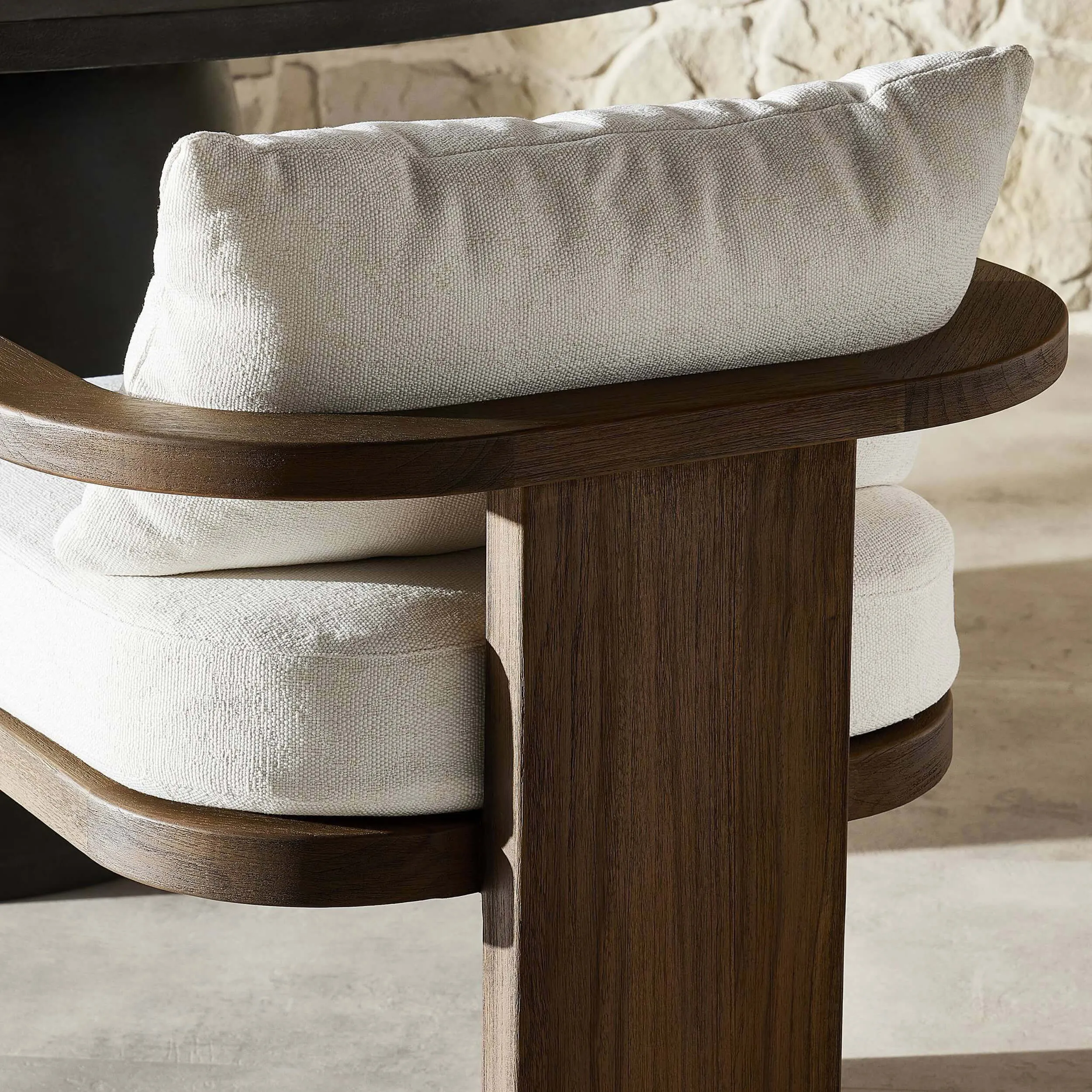 Tahana Outdoor Dining Arm Chair, Alessi Linen