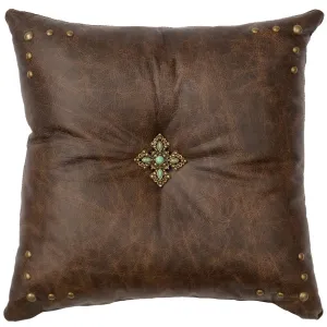 Texas Leather Cross Pillow