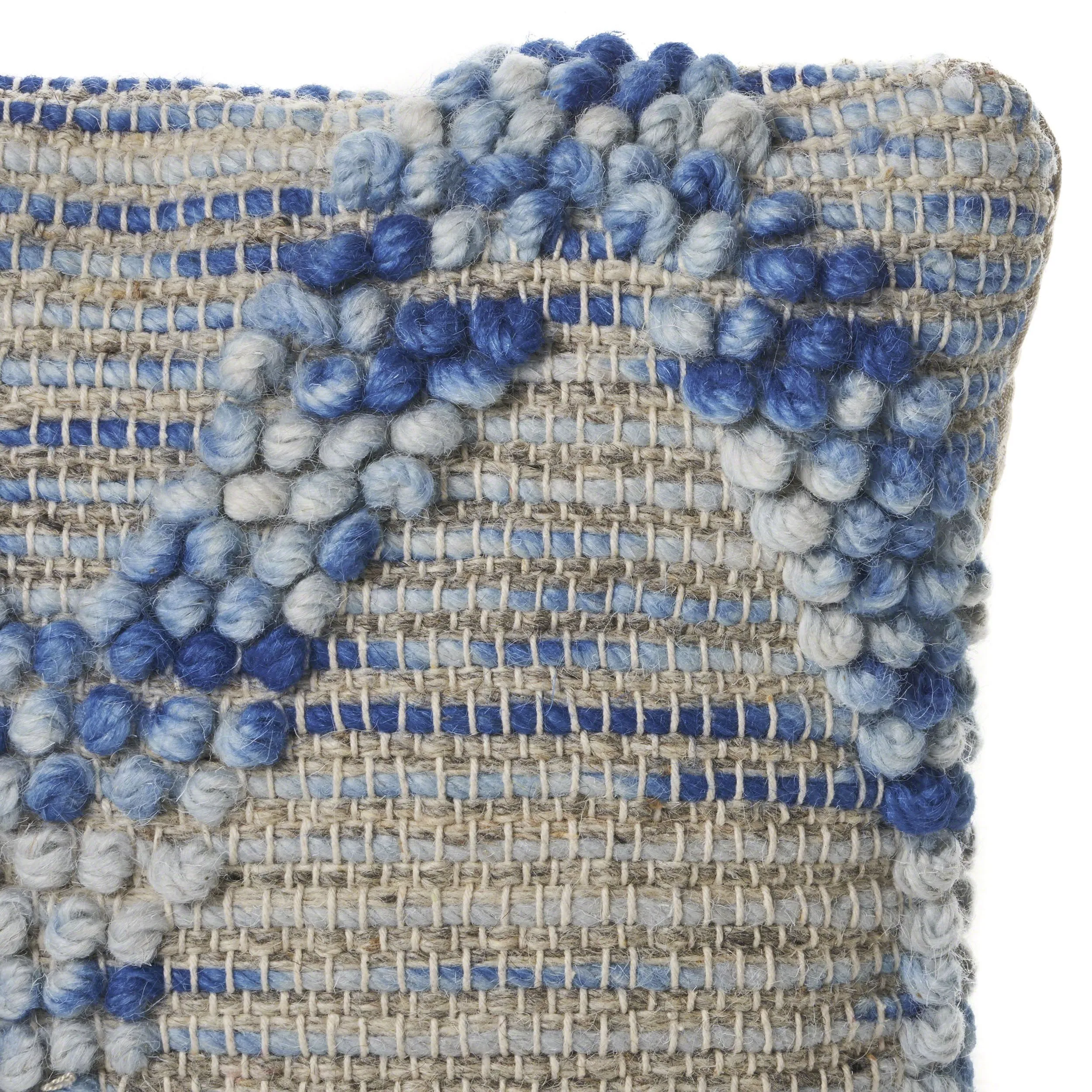 Tiama Grey Blue Hemp and Wool Pillow
