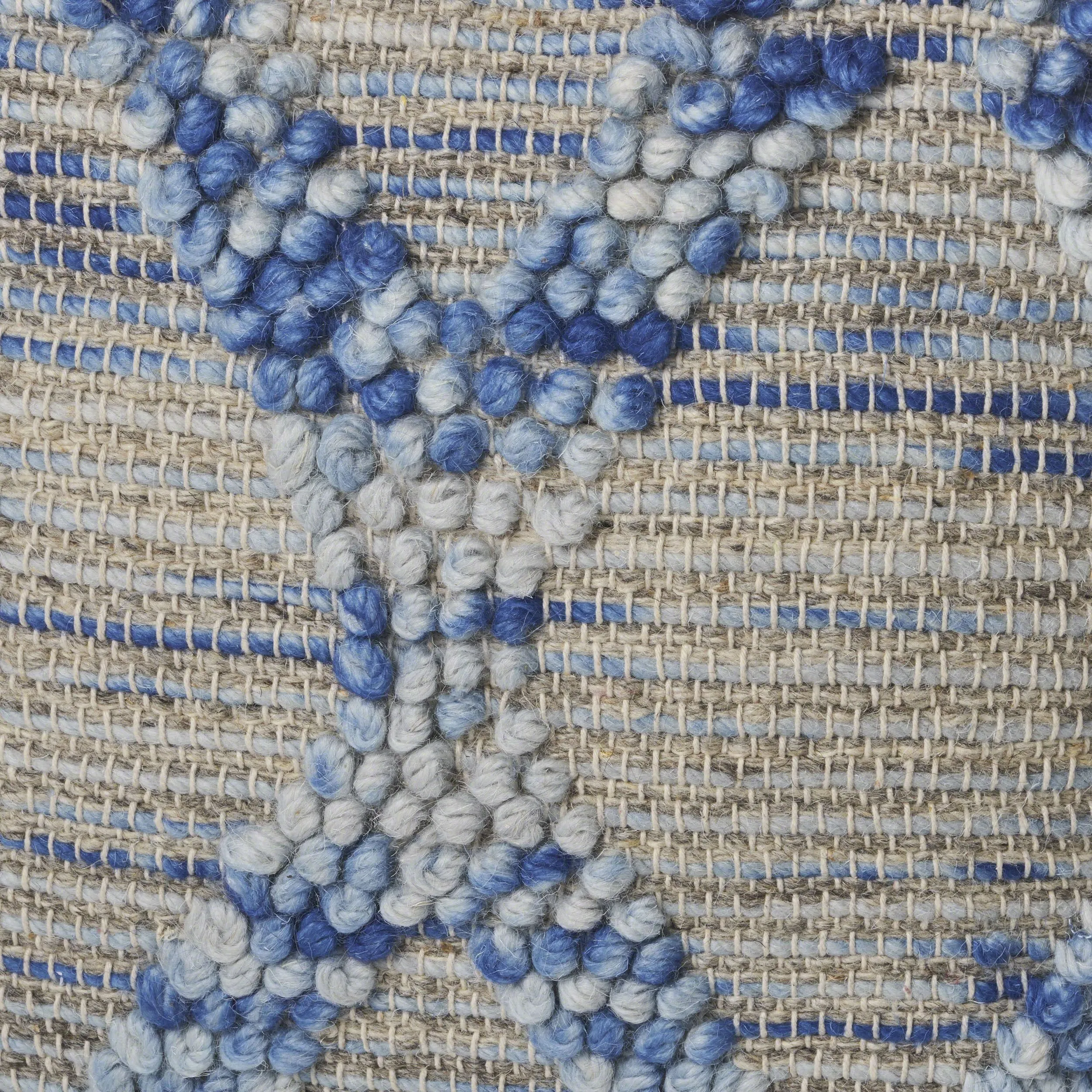 Tiama Grey Blue Hemp and Wool Pillow