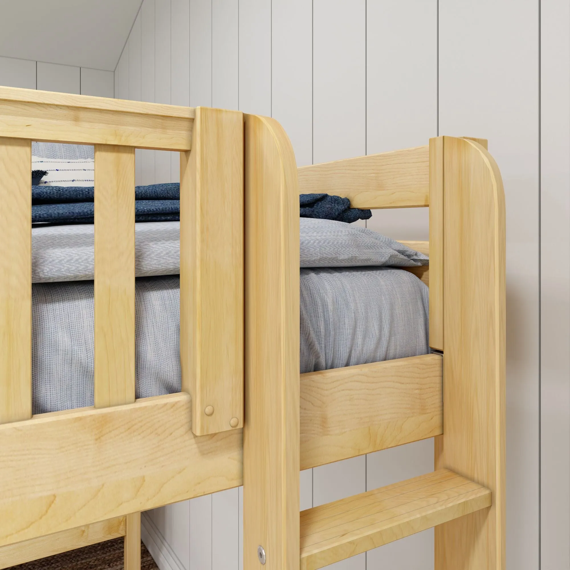 Twin High Corner Loft Bunk with Straight Ladders on Ends