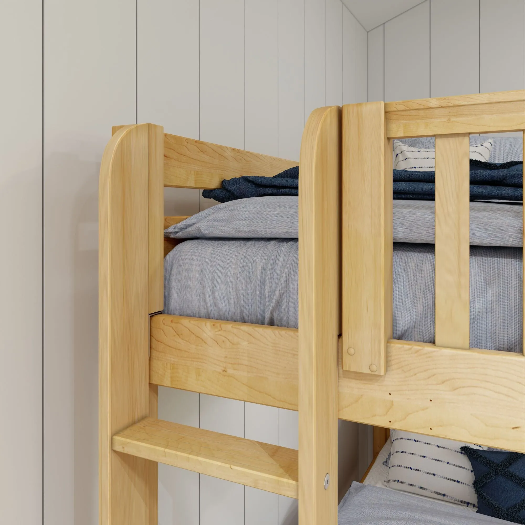 Twin High Corner Loft Bunk with Straight Ladders on Ends