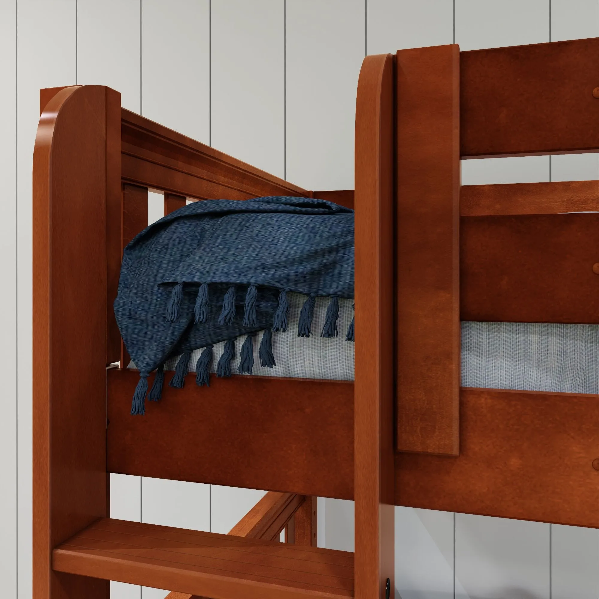 Twin Medium Corner Loft Bunk with Ladders