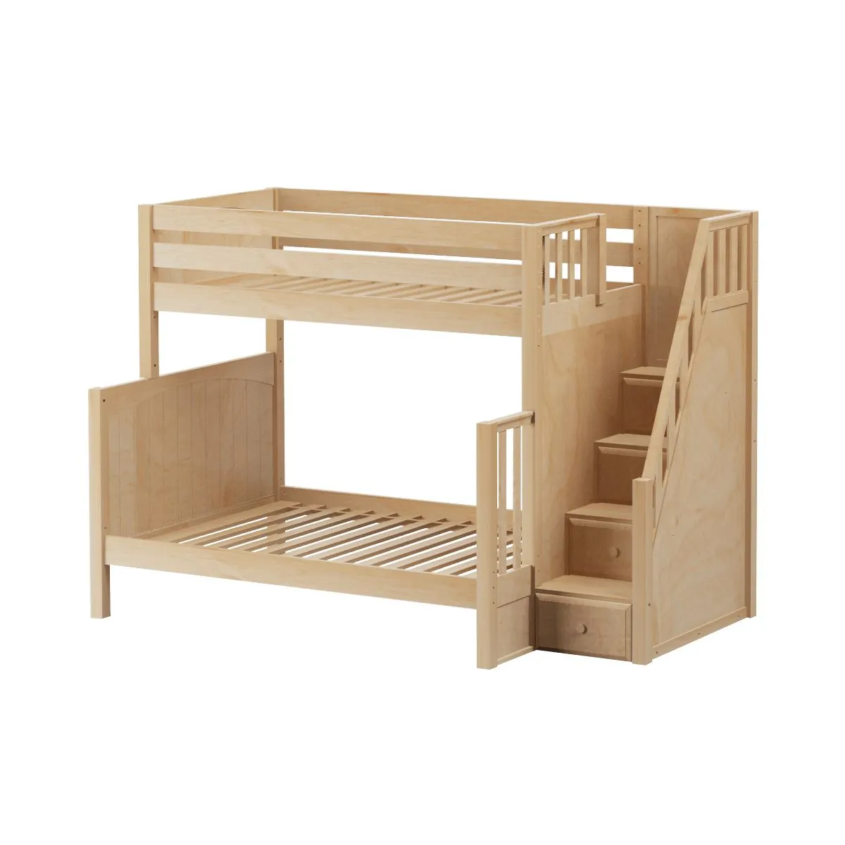 Twin over Full High Bunk Bed with Stairs