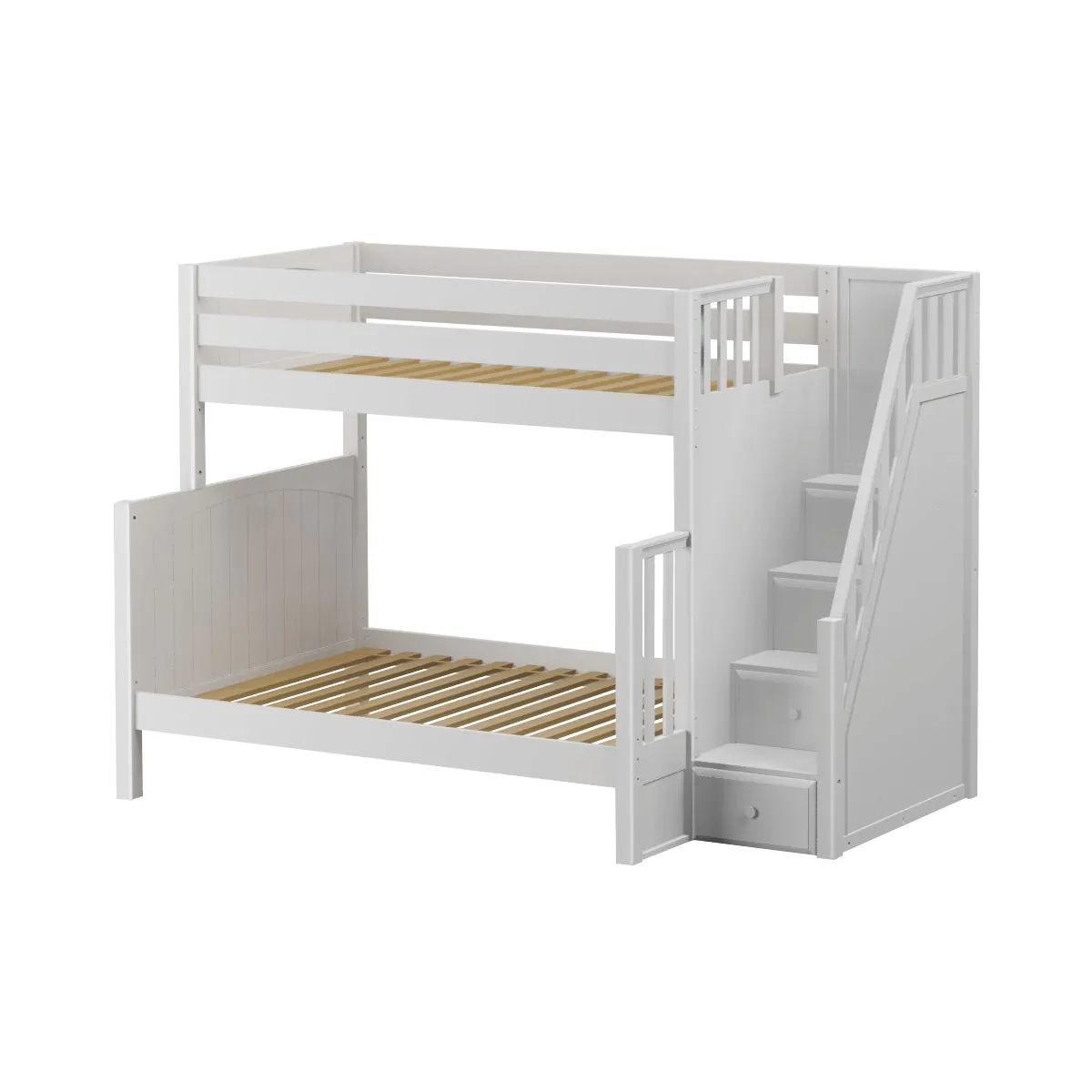 Twin over Full High Bunk Bed with Stairs
