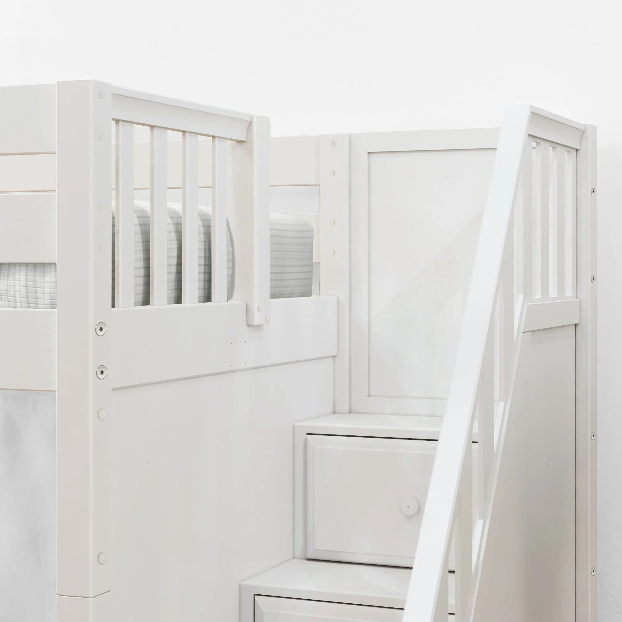 Twin over Full High Bunk Bed with Stairs