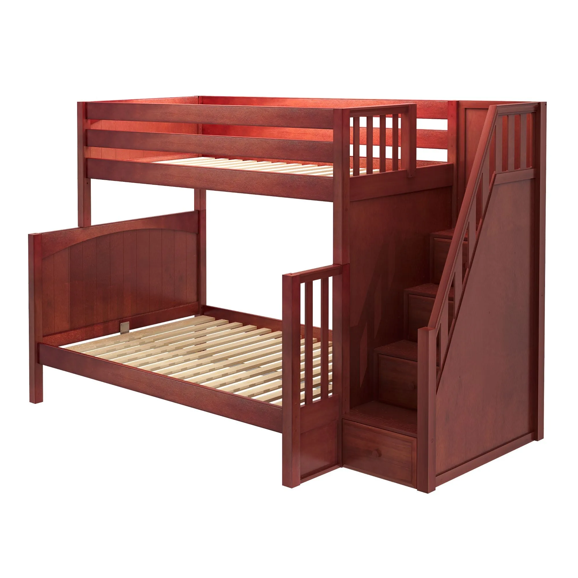 Twin over Full High Bunk Bed with Stairs