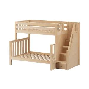 Twin over Full High Bunk Bed with Stairs