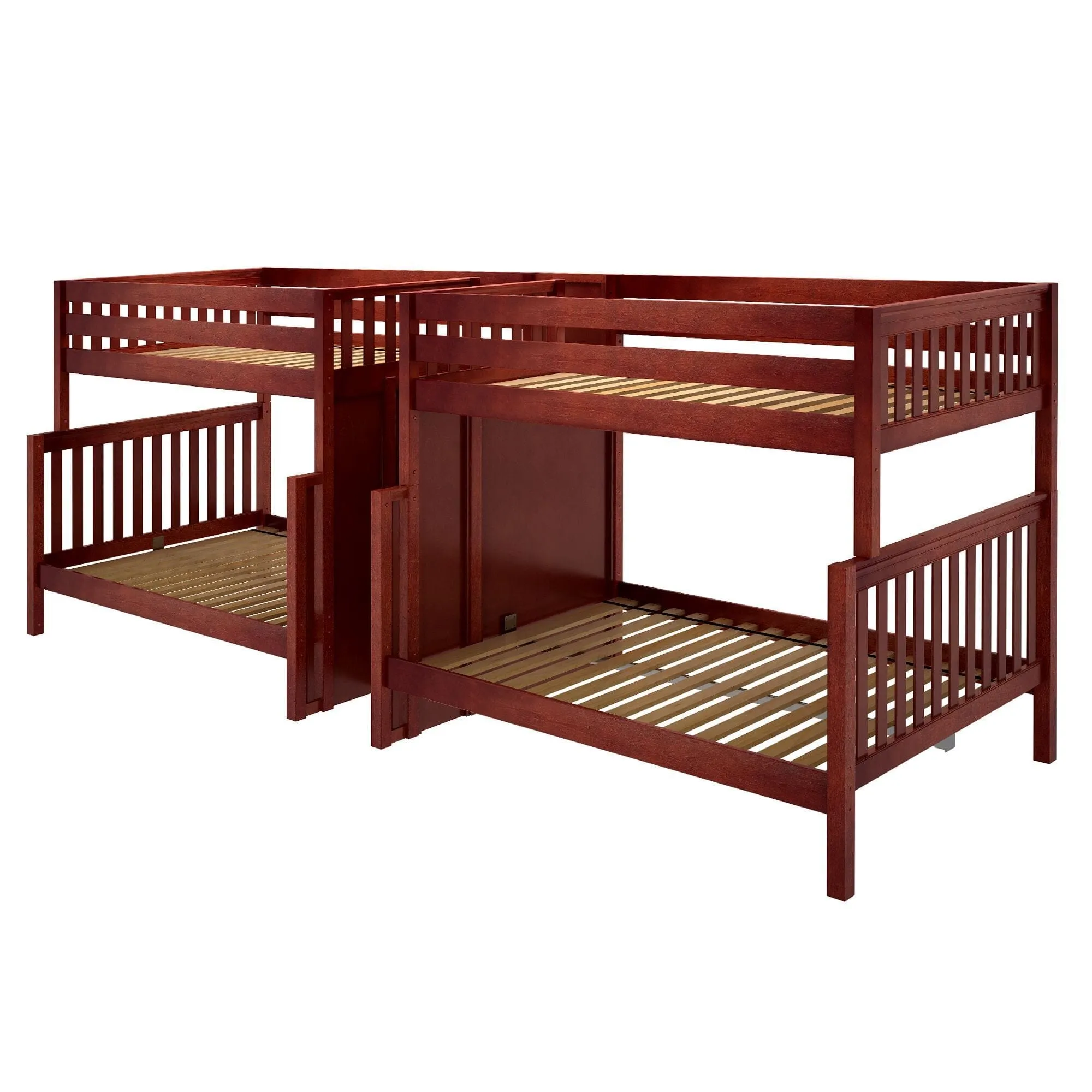 Twin XL over Queen High Quad Bunk with Stairs in Middle