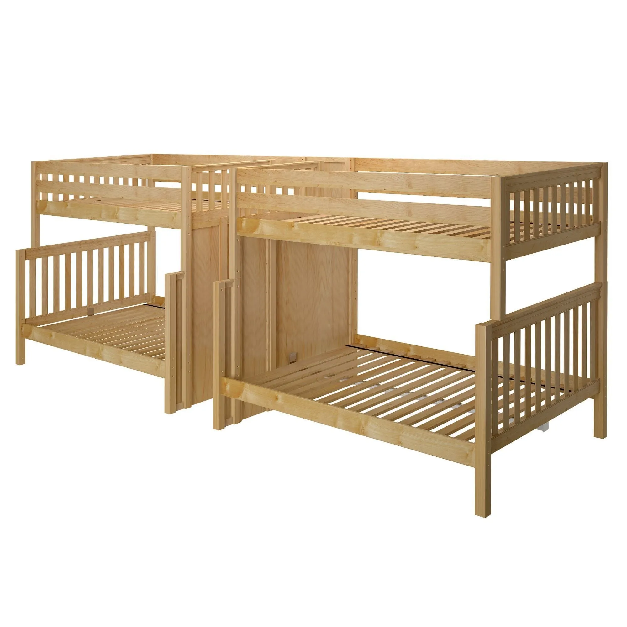 Twin XL over Queen High Quad Bunk with Stairs in Middle
