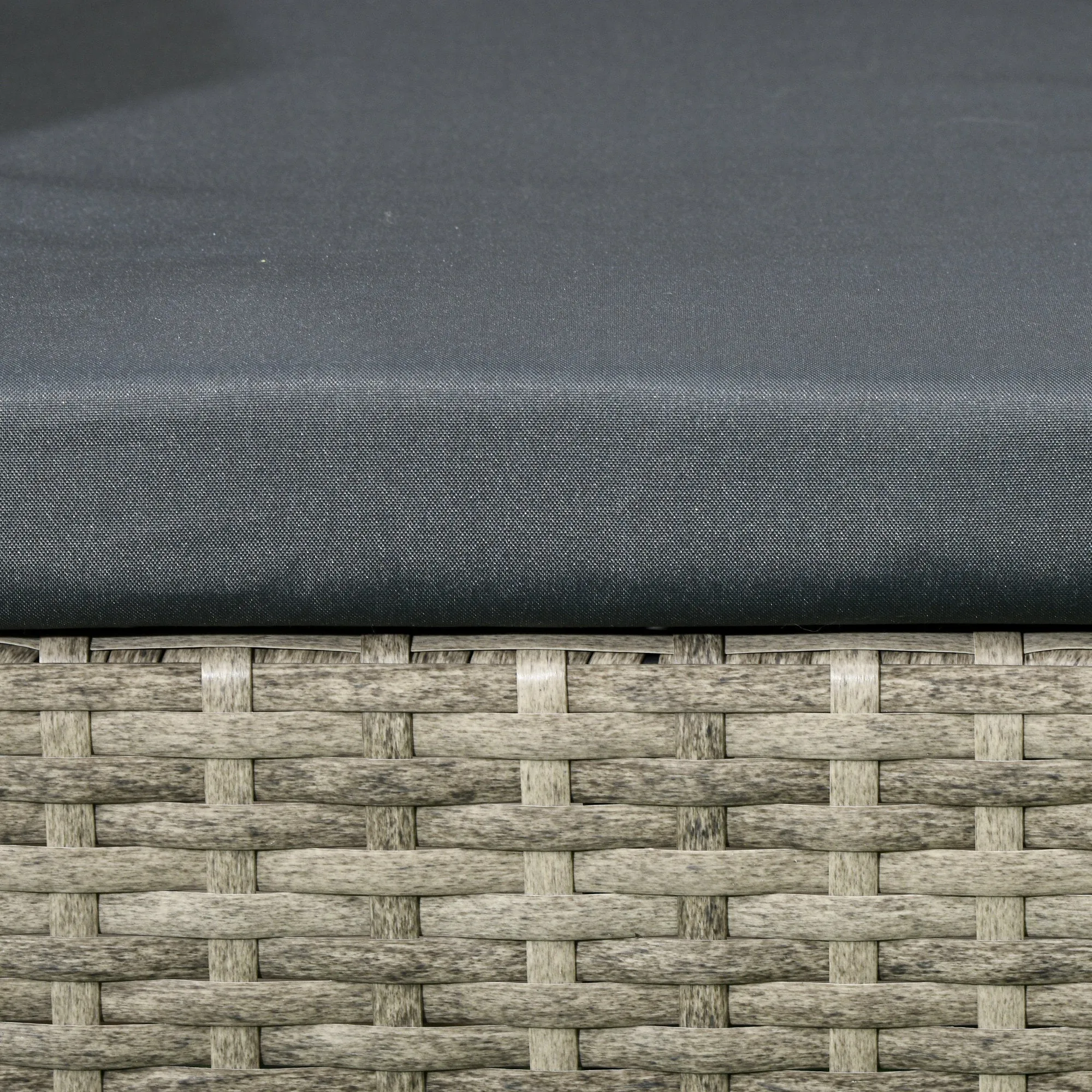 Two-Seat Rattan Chair, with Middle Table - Mixed Grey