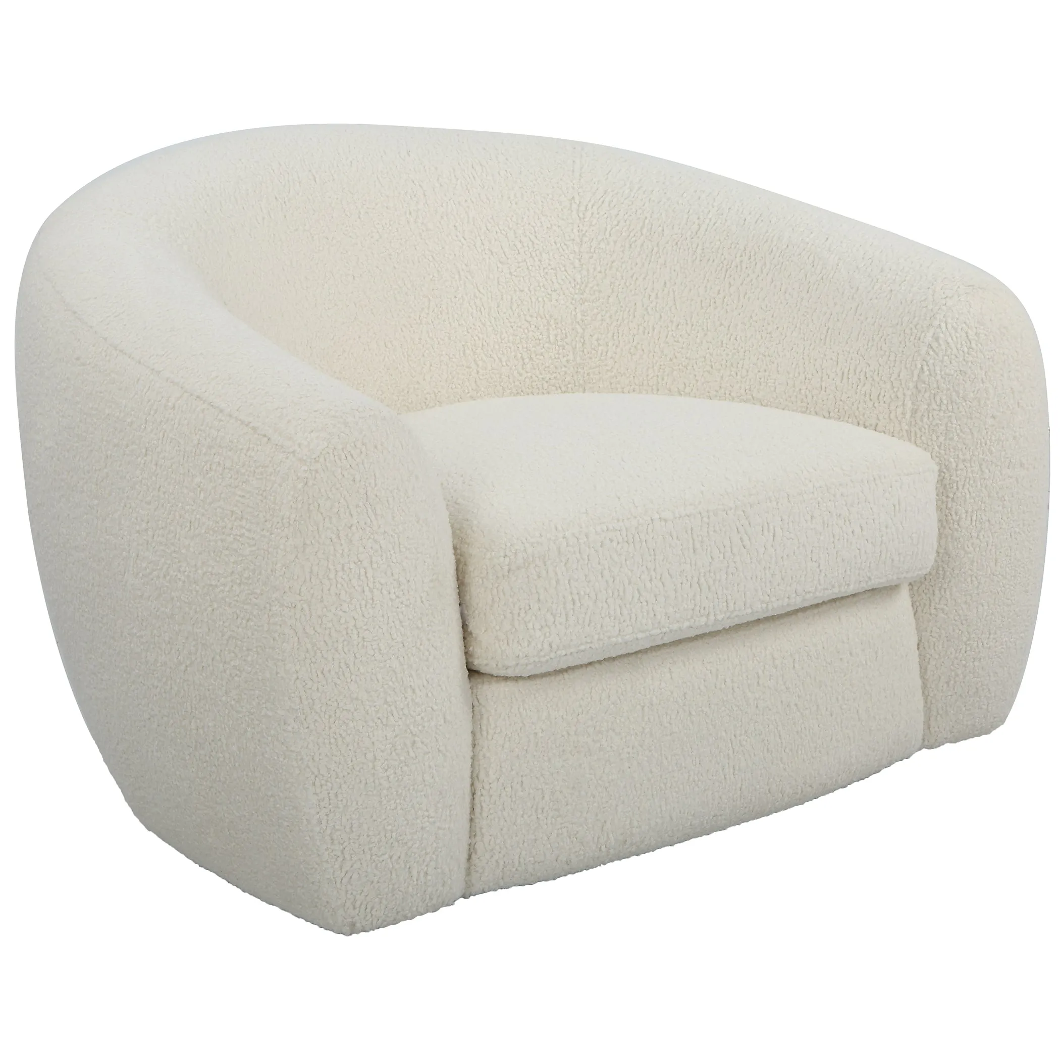Uttermost Capra  Art Deco White Swivel Chair