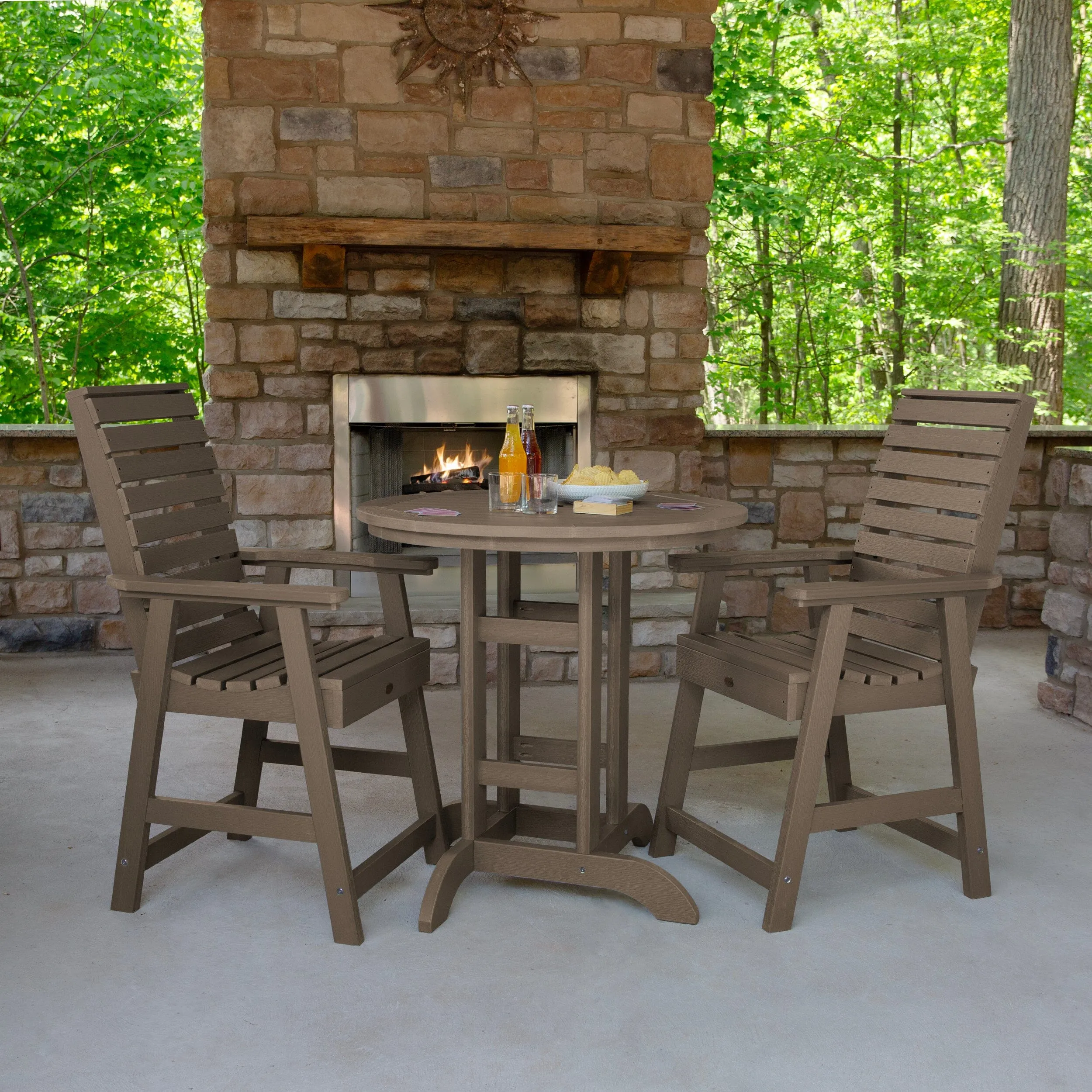 Weatherly 3pc 36in Round Dining Set - Counter Height