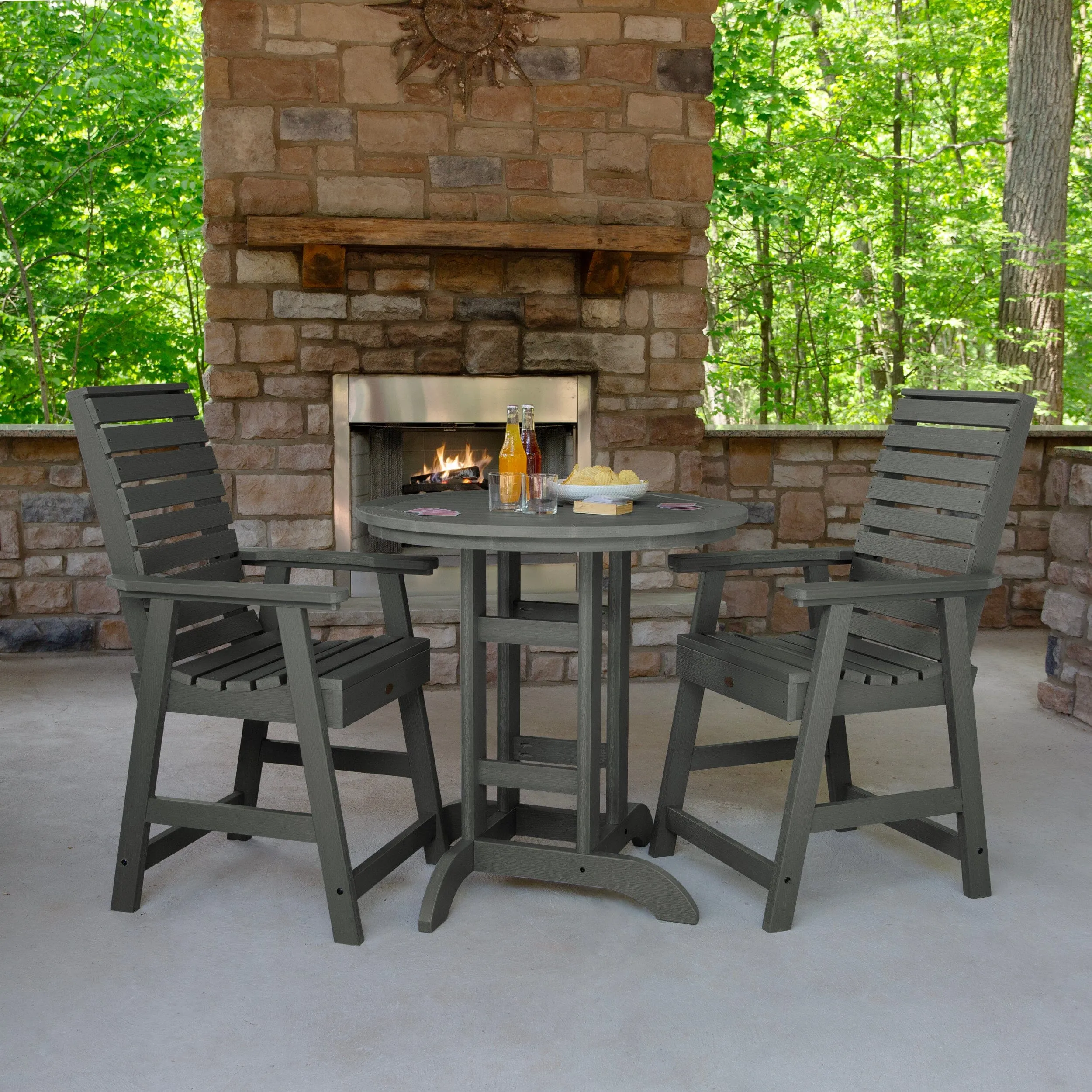 Weatherly 3pc 36in Round Dining Set - Counter Height