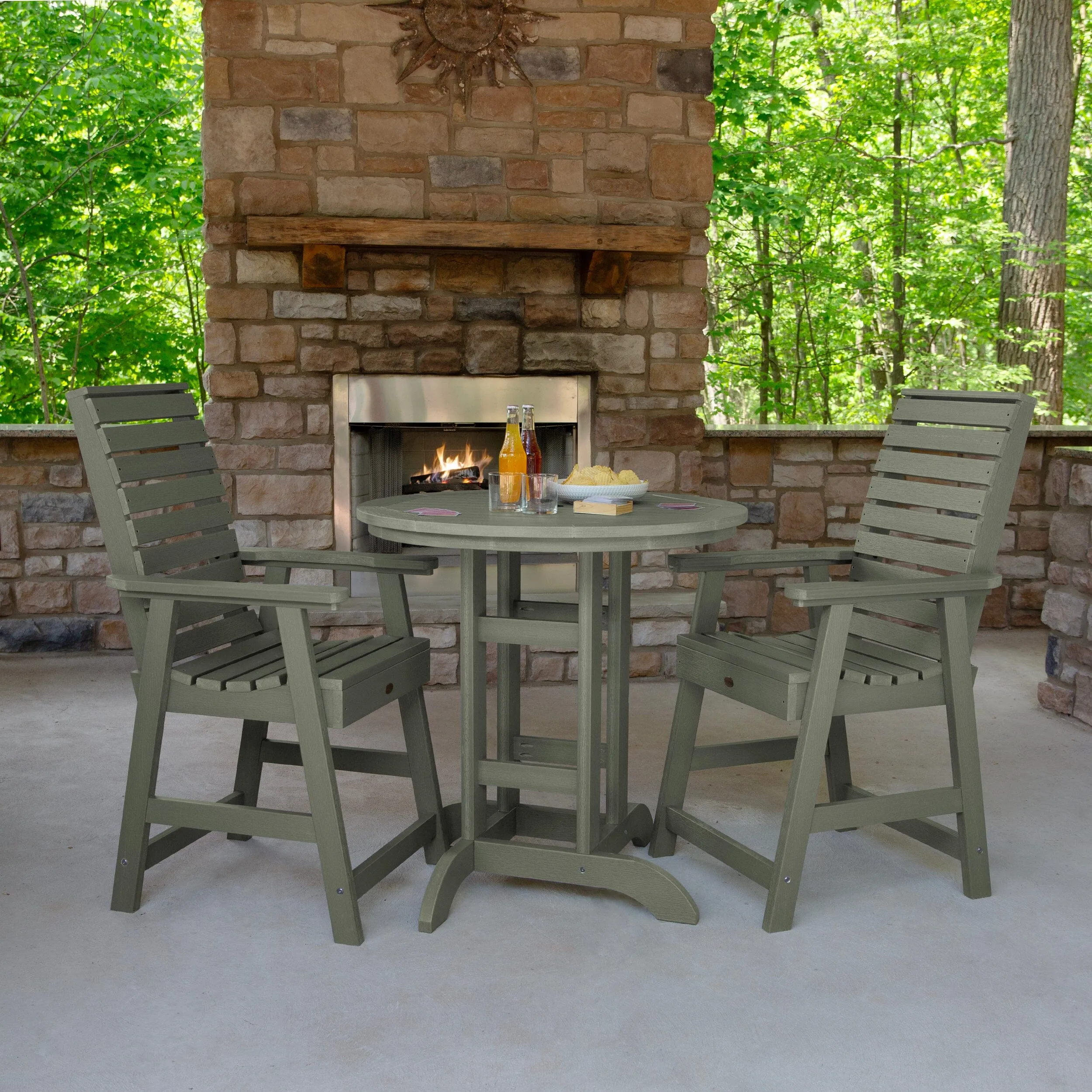 Weatherly 3pc 36in Round Dining Set - Counter Height