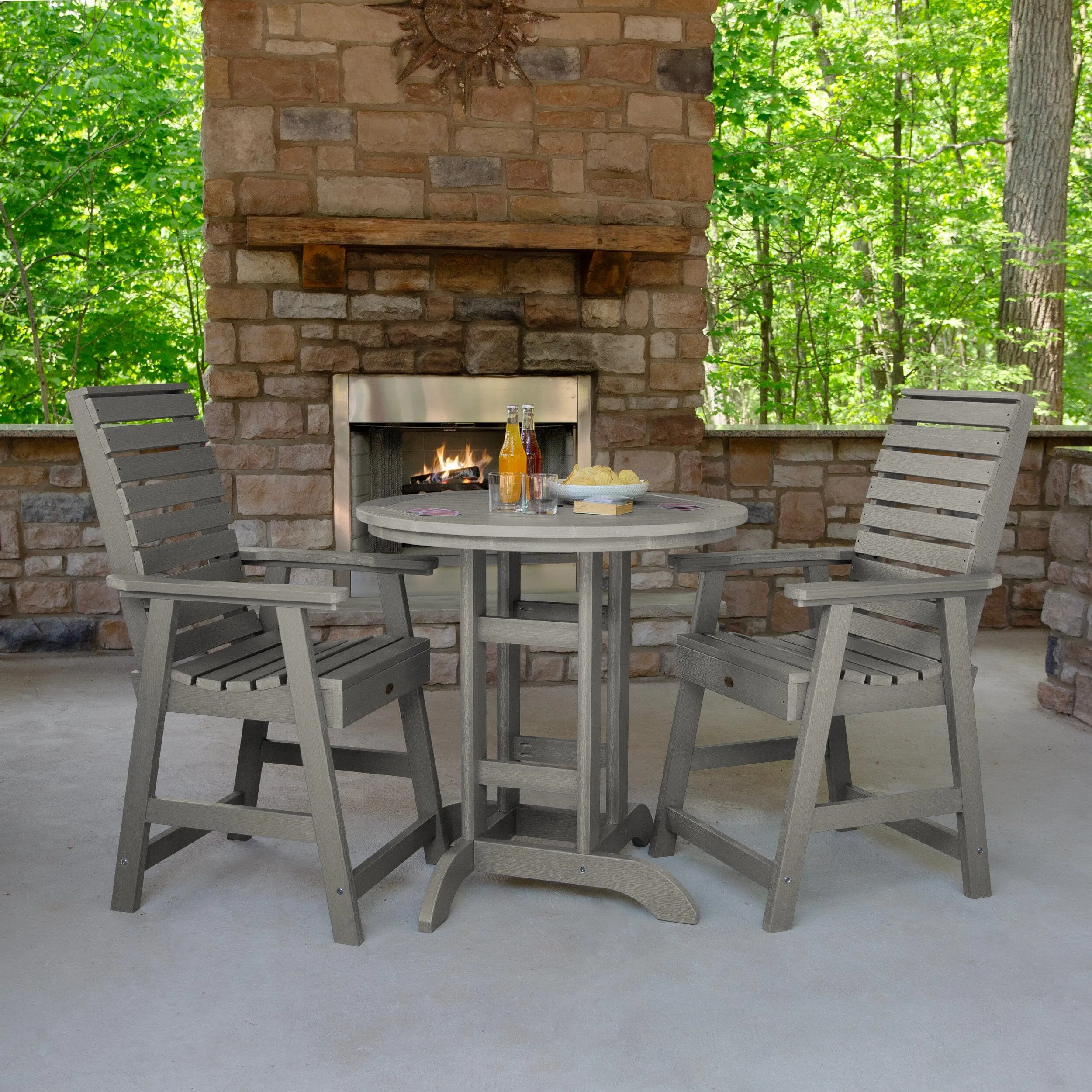Weatherly 3pc 36in Round Dining Set - Counter Height
