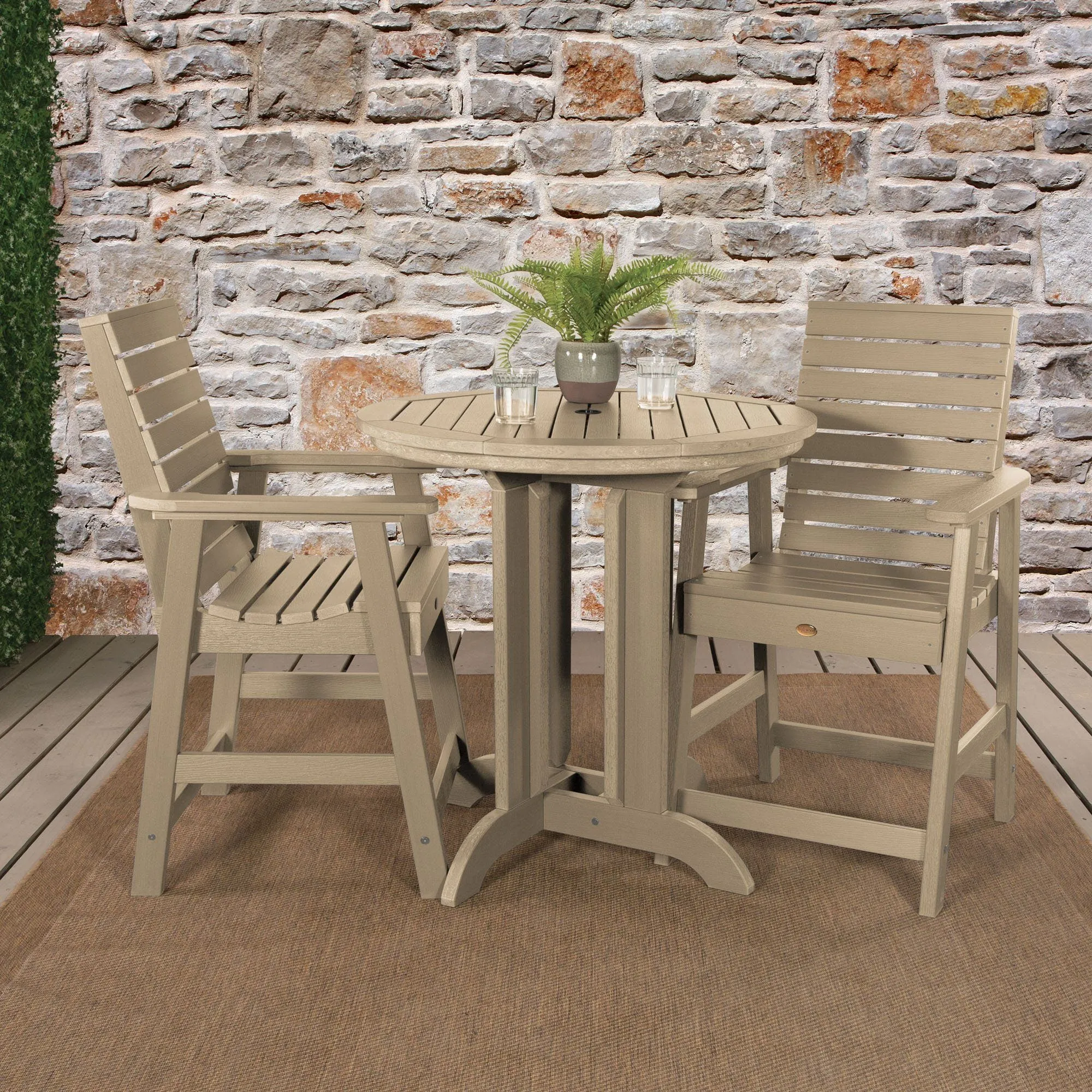 Weatherly 3pc 36in Round Dining Set - Counter Height
