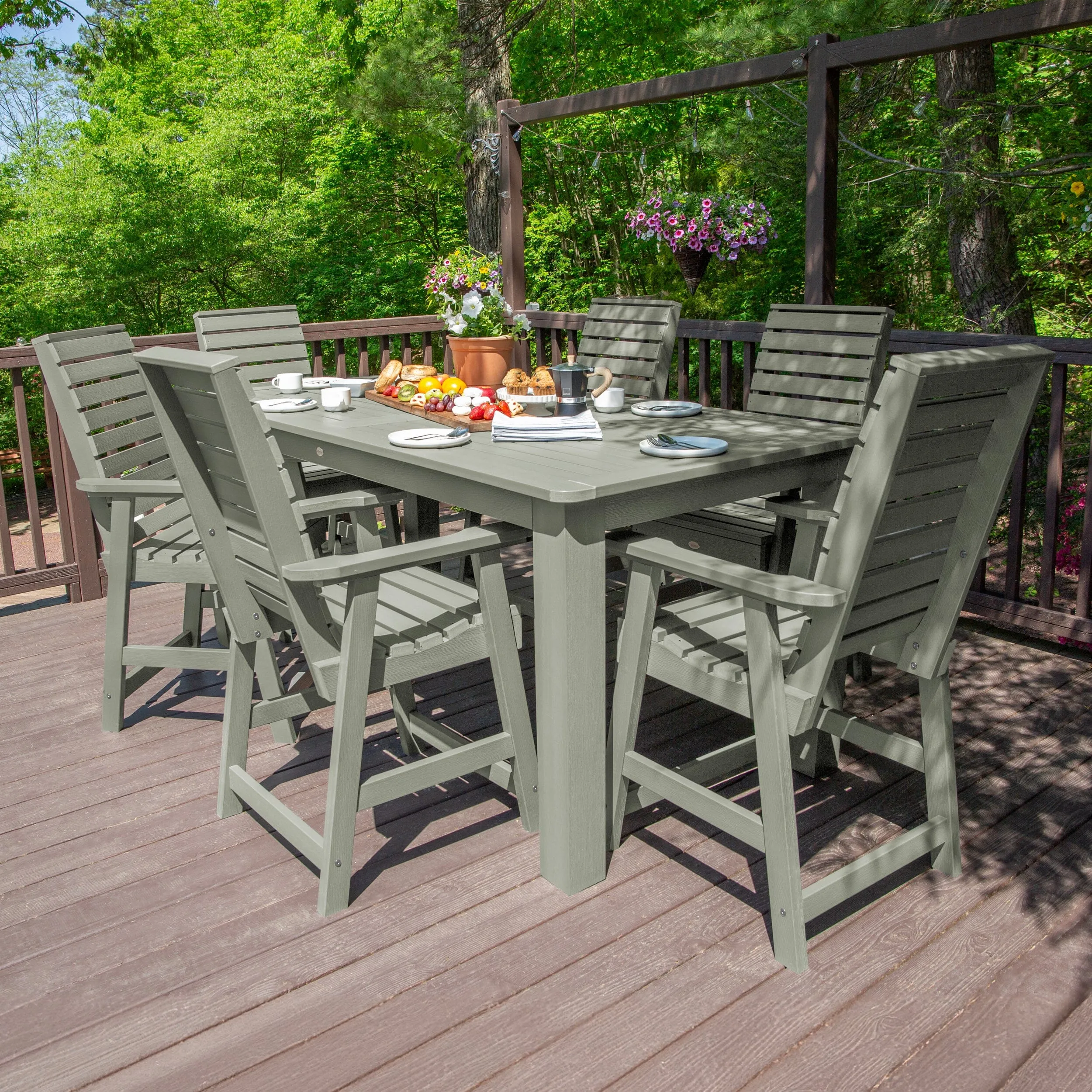 Weatherly 7pc Counter height Dining Set (42” x 84”)