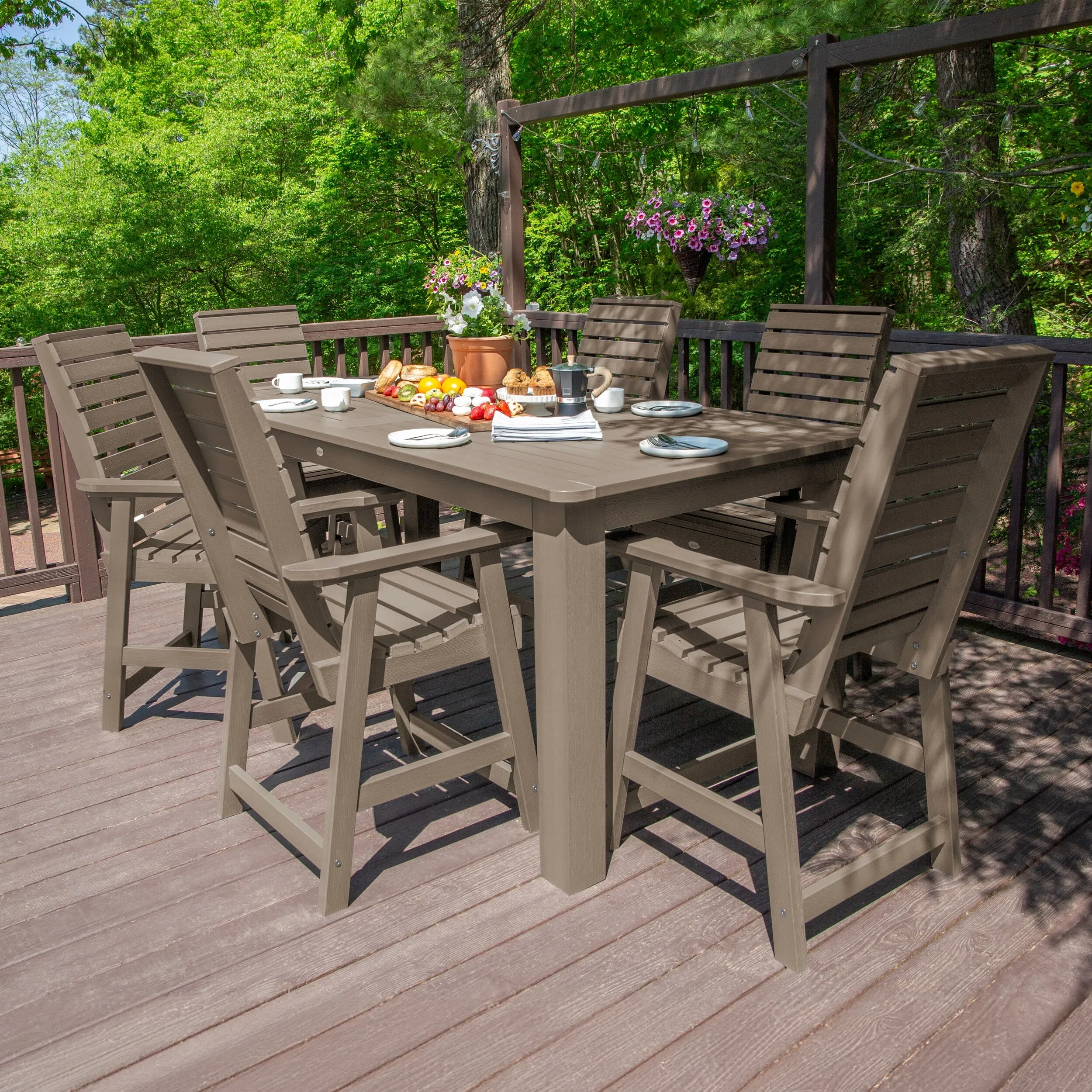 Weatherly 7pc Counter height Dining Set (42” x 84”)