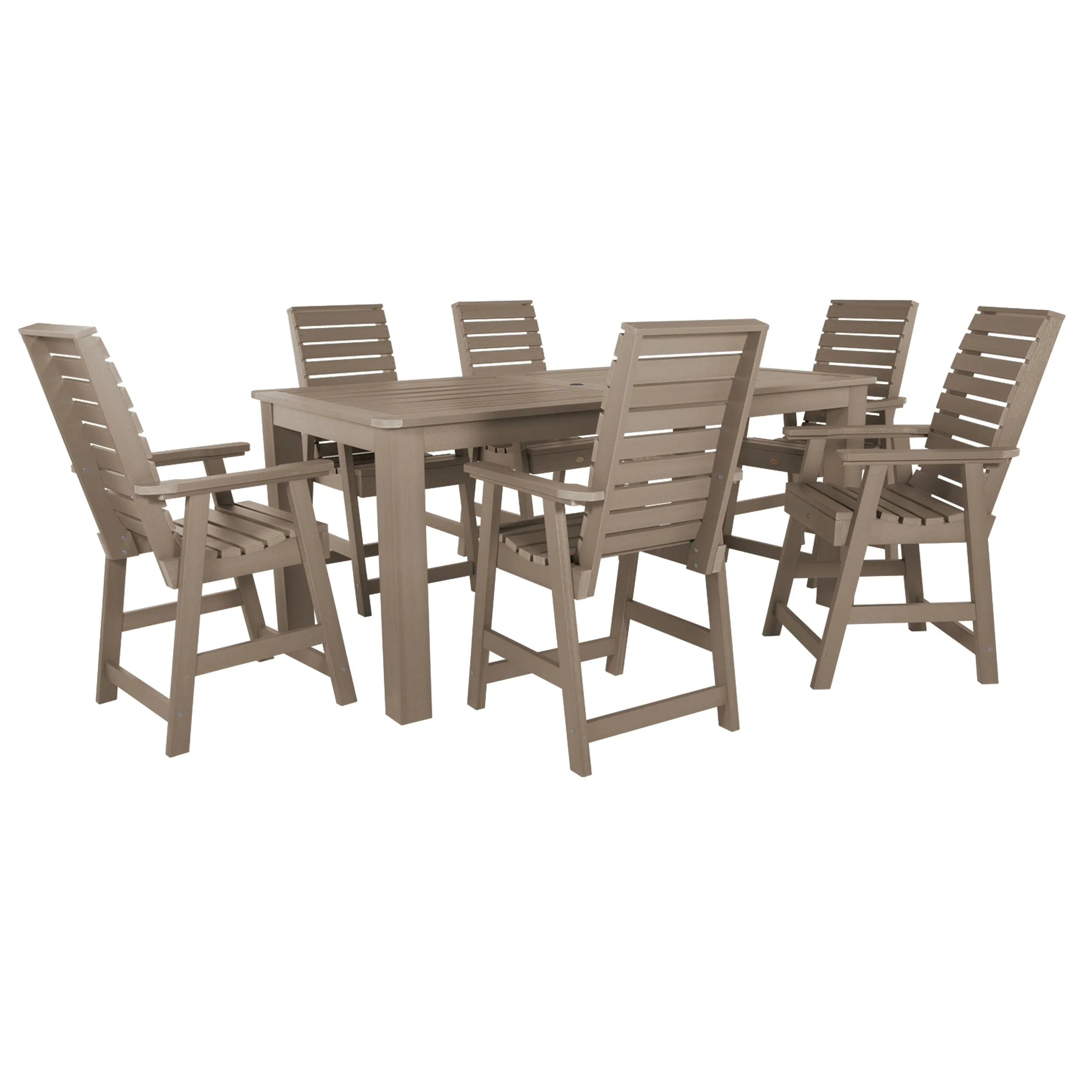 Weatherly 7pc Counter height Dining Set (42” x 84”)
