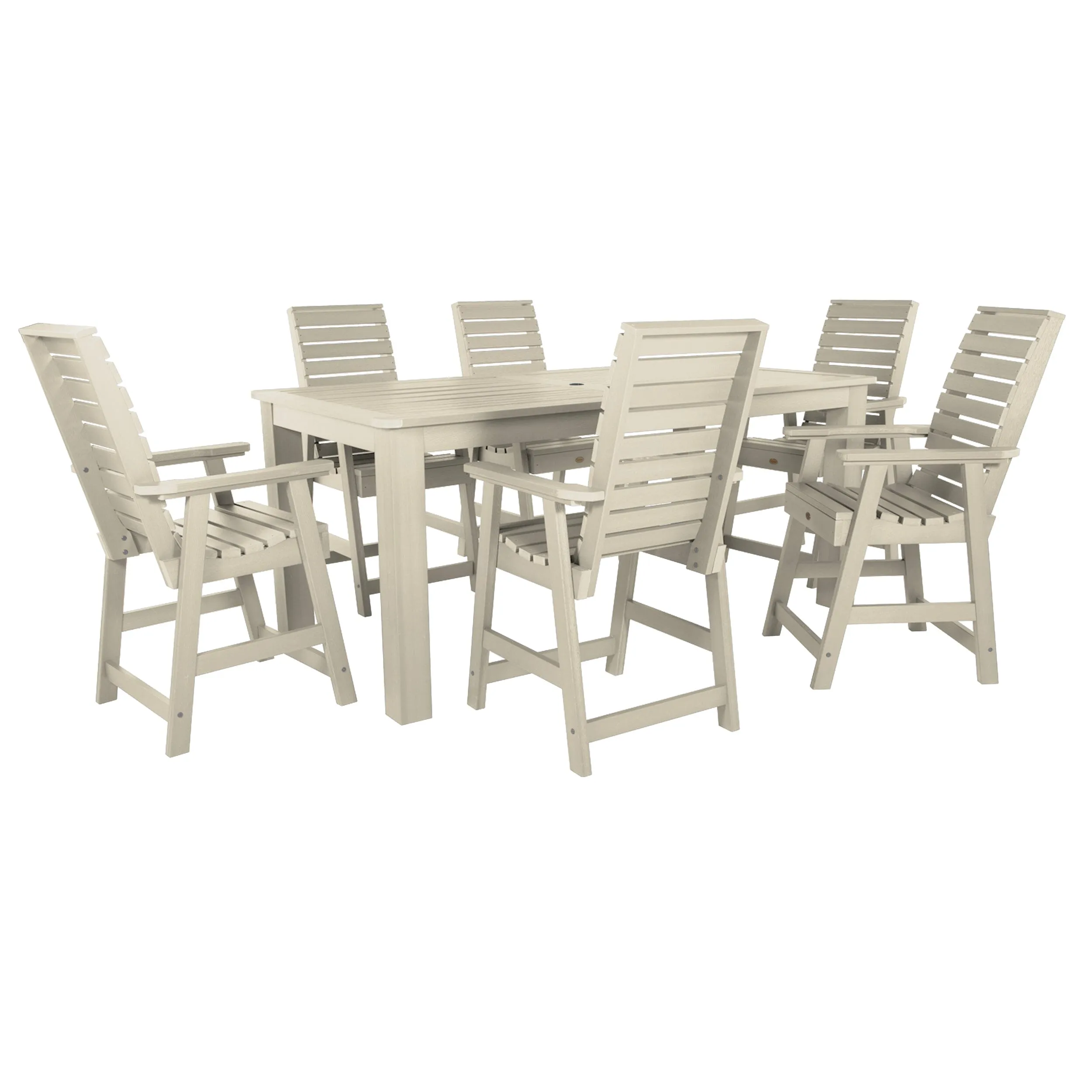 Weatherly 7pc Counter height Dining Set (42” x 84”)