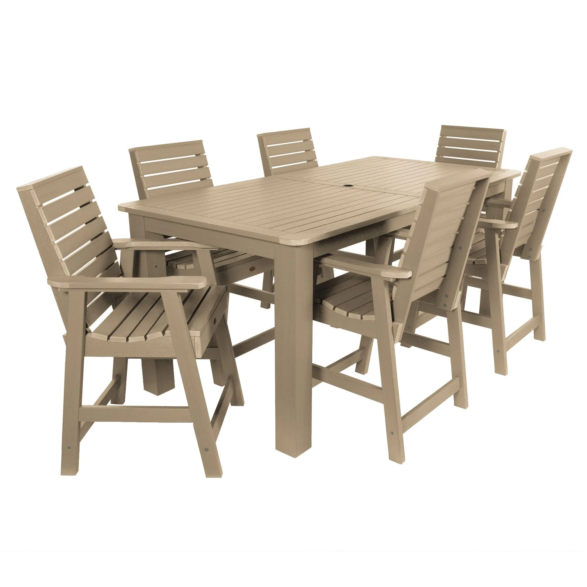 Weatherly 7pc Counter height Dining Set (42” x 84”)