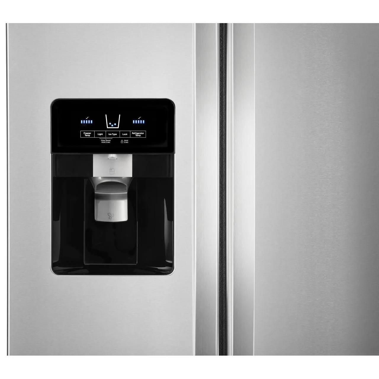 Whirlpool 33-inch, 21.4 cu. ft. Side-by-Side Freestanding Refrigerator with Exterior Ice and Water Dispenser with EveryDrop™ Water Filtration WRS331SDHM