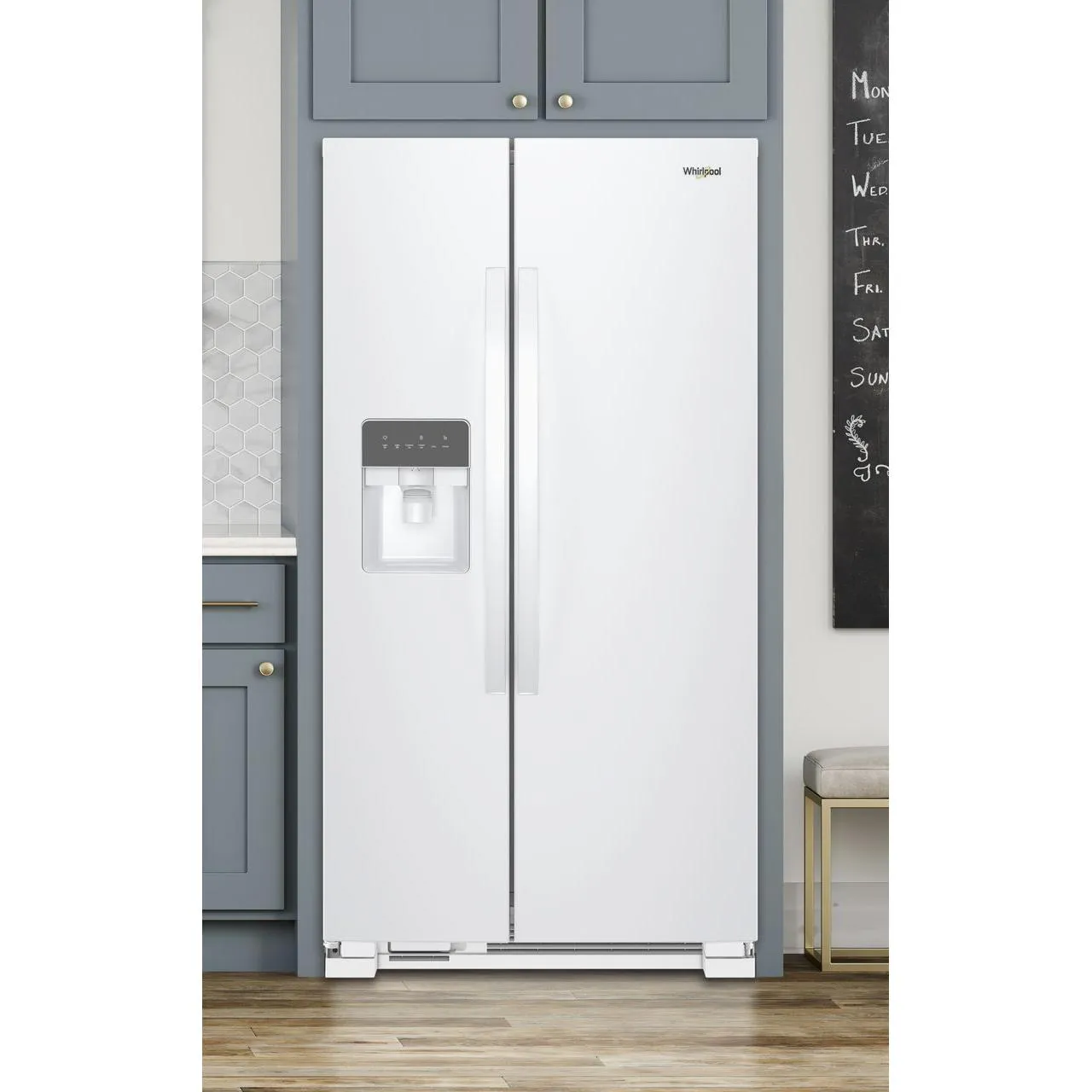 Whirlpool 33-inch, 21.4 cu. ft. Side-by-Side Freestanding Refrigerator with Exterior Ice and Water Dispenser with EveryDrop™ Water Filtration WRS331SDHW
