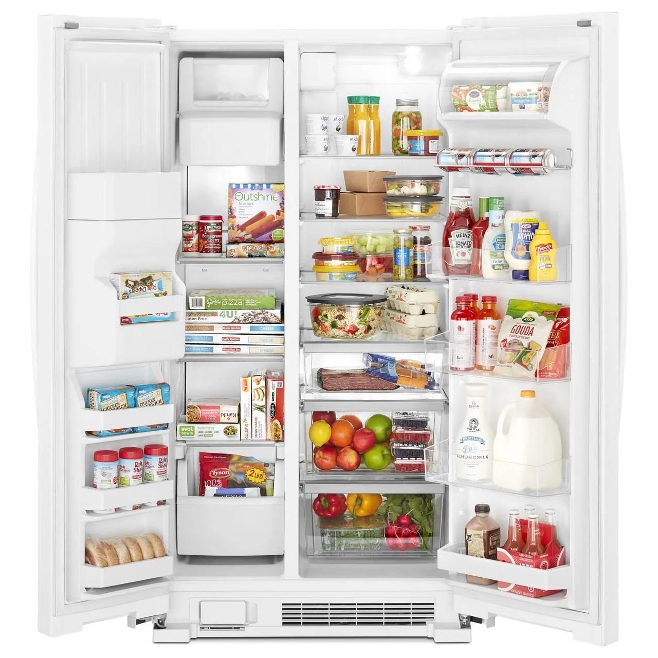 Whirlpool 33-inch, 21.4 cu. ft. Side-by-Side Freestanding Refrigerator with Exterior Ice and Water Dispenser with EveryDrop™ Water Filtration WRS331SDHW