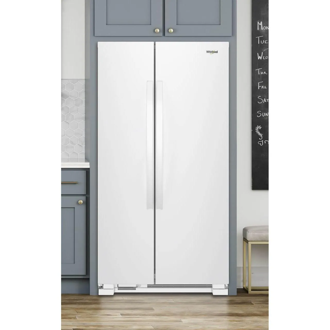 Whirlpool 33-inch, 21.7 cu. ft. Freestanding Side-by-side Refrigerator with Adaptive Defrost WRS312SNHW