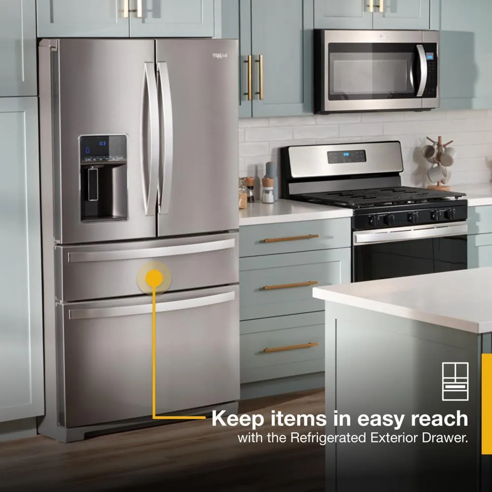 Whirlpool WRMF7736PV 36-inch Wide 4 Door Refrigerator with Prep and Store Bins - 26 Cu. Ft.