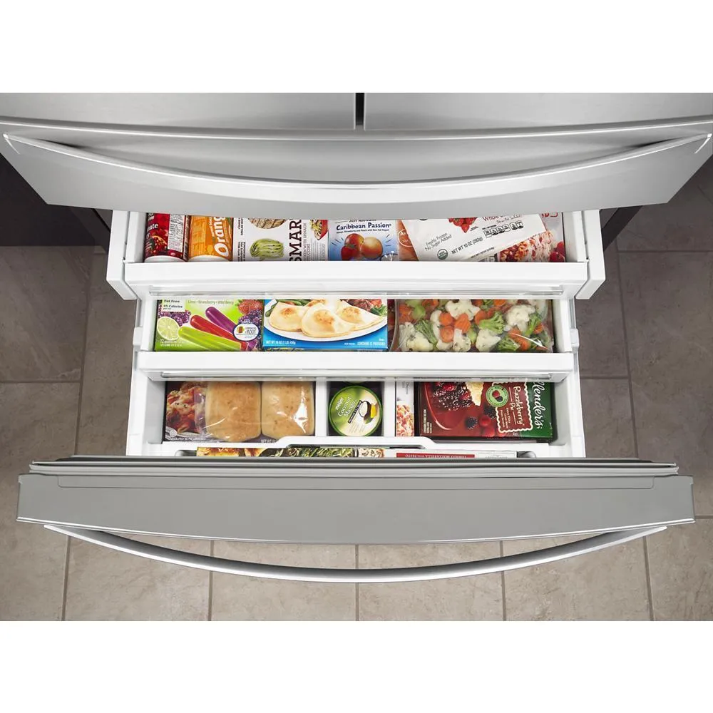 Whirlpool WRMF7736PZ 36-inch Wide 4 Door Refrigerator with Prep and Store Bins - 26 Cu. Ft.