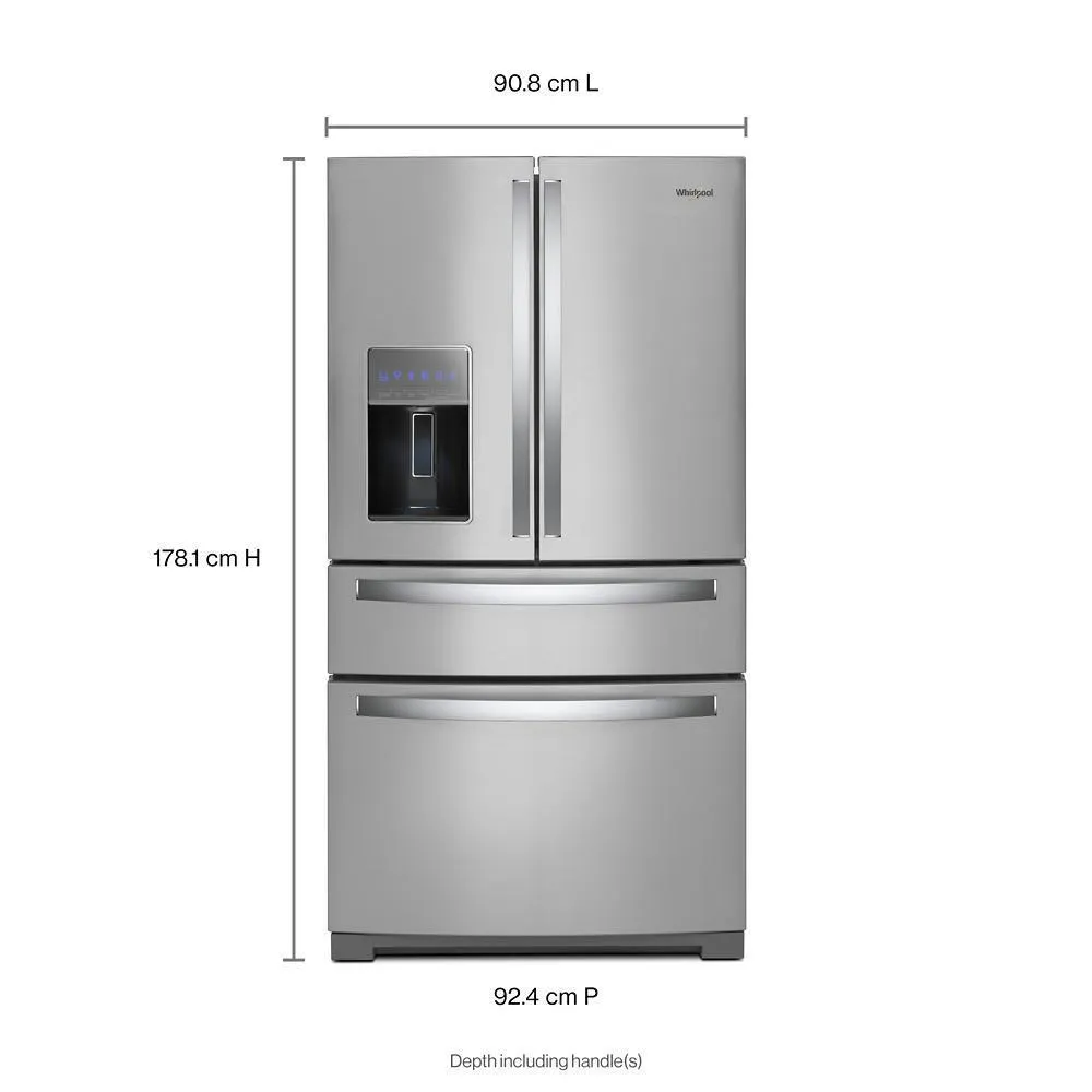 Whirlpool WRMF7736PZ 36-inch Wide 4 Door Refrigerator with Prep and Store Bins - 26 Cu. Ft.