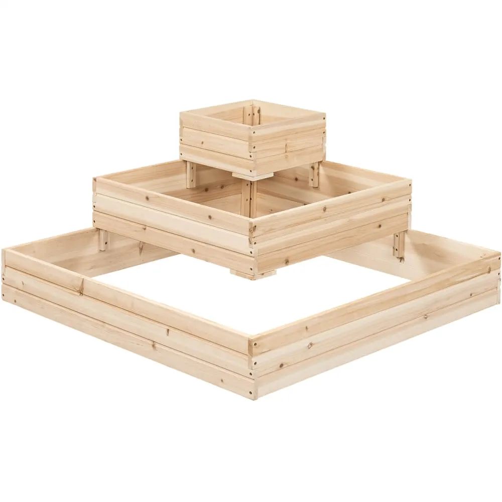 Yaheetech 3-Tier Fir Wood Raised Garden Bed